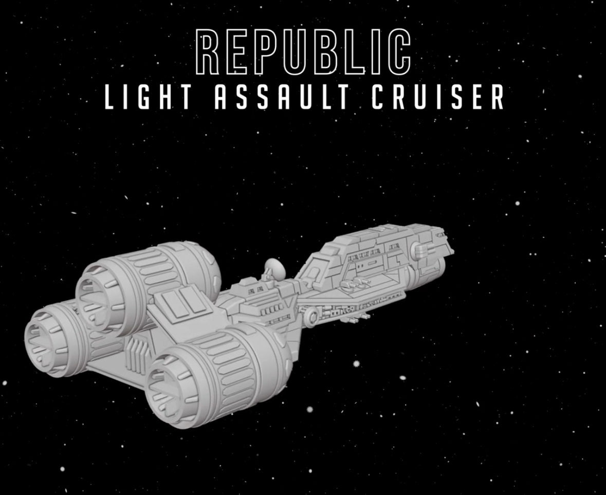Star Wars Armada Republic Light Assault Cruiser Raw/Unpainted -or- Hand Painted Model 3D 14k Resin