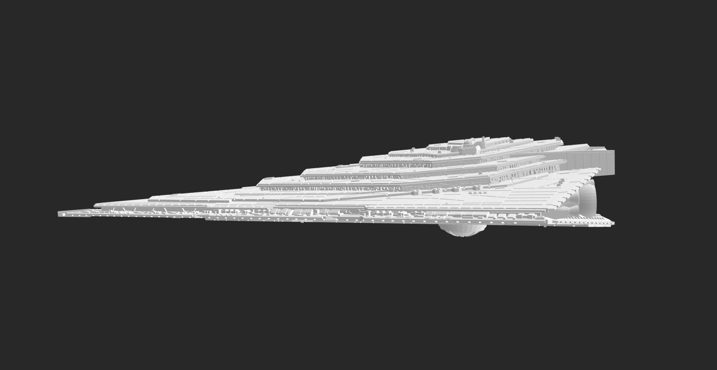 Star Wars Armada Resurgent Stsr Destroyer Raw/Unpainted -or- Hand Painted Model 3D 14k Resin