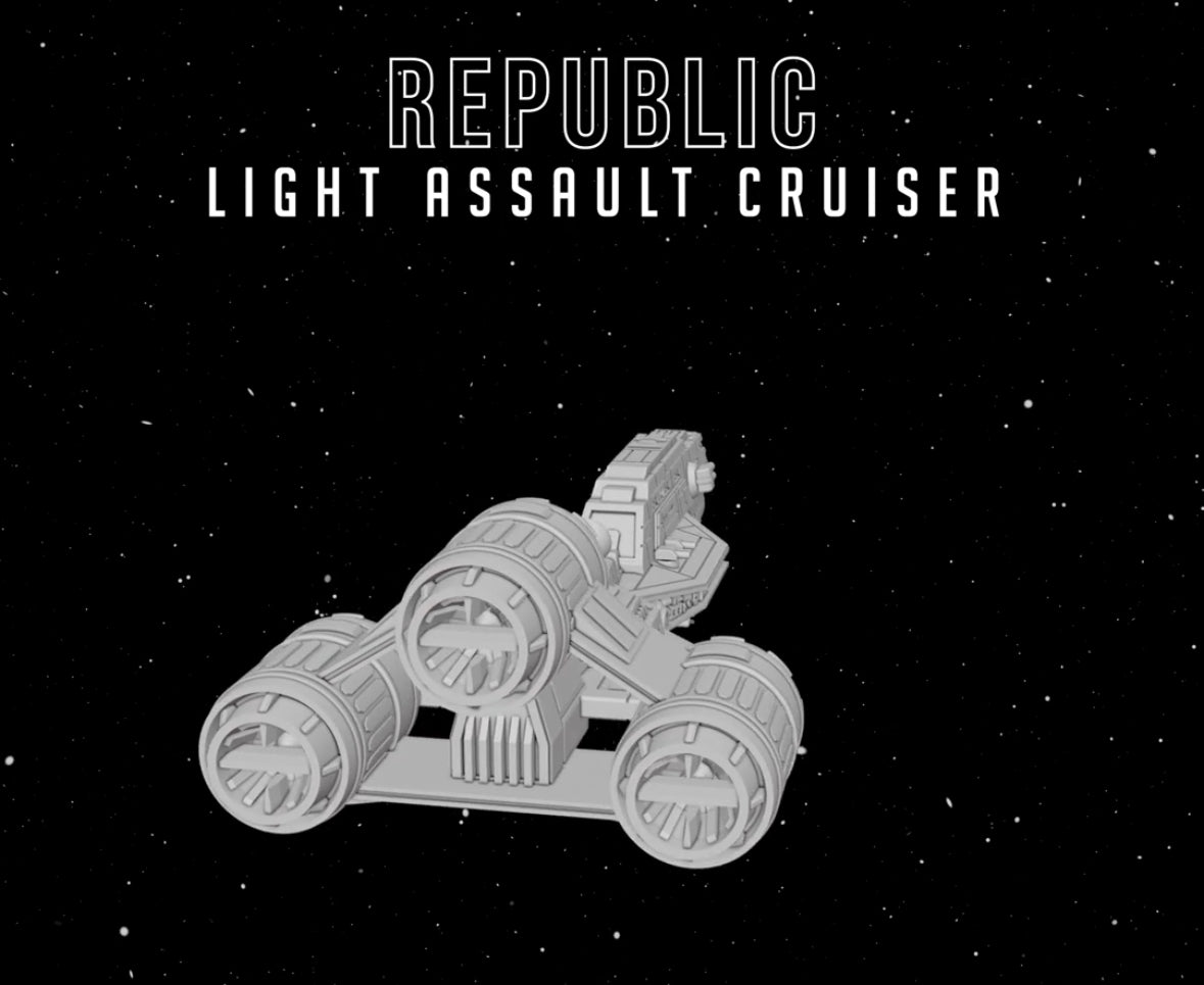 Star Wars Armada Republic Light Assault Cruiser Raw/Unpainted -or- Hand Painted Model 3D 14k Resin