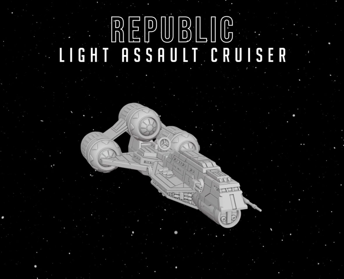 Star Wars Armada Republic Light Assault Cruiser Raw/Unpainted -or- Hand Painted Model 3D 14k Resin
