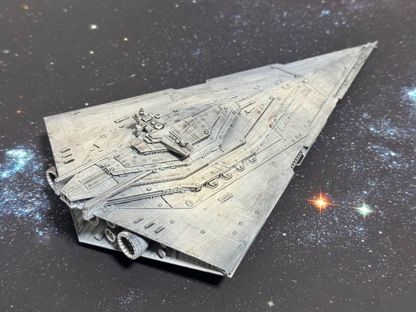 Star Wars Armada Resurgent Stsr Destroyer Raw/Unpainted -or- Hand Painted Model 3D 14k Resin