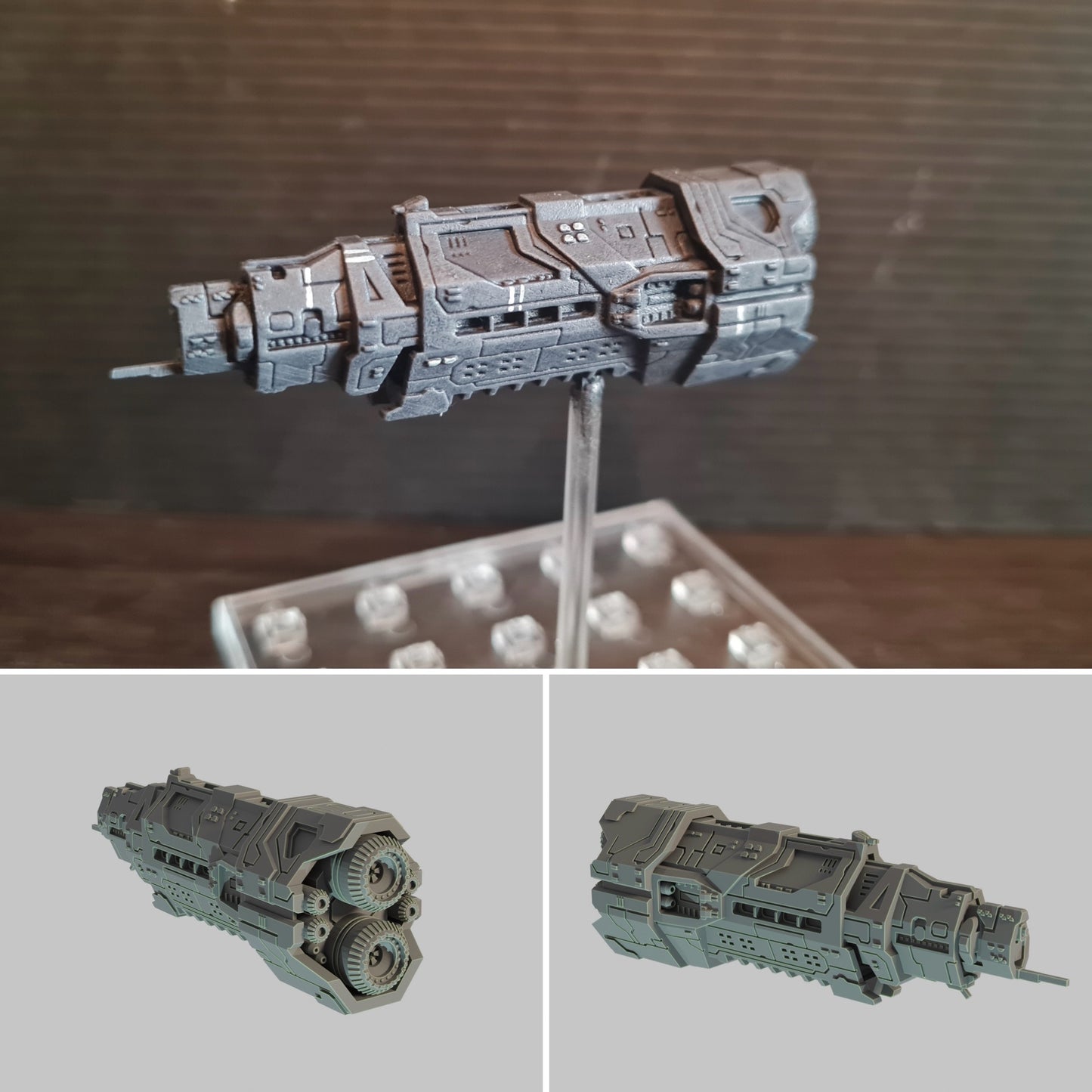 HALO Fleet Battles (Star Wars Armada scale) UNSC Halcyon-Class Light Carrier Hand-Painted or Raw 14k 3D Resin Print
