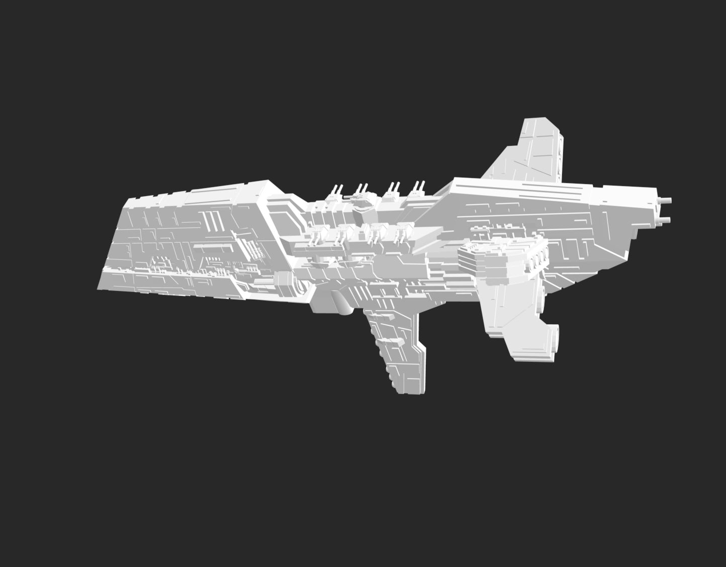 Star Wars Armada Kandoshii Dreadnaught Raw/Unpainted -or- Hand Painted Model 3D 14k Resin