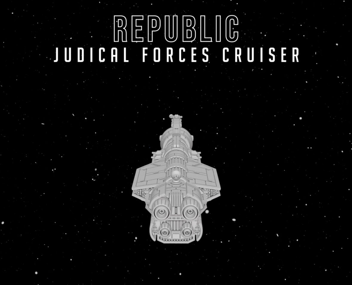 Star Wars Armada GAR Republic Judicial Forces Cruiser Raw/Unpainted -or- Hand Painted Model 3D 14k Resin