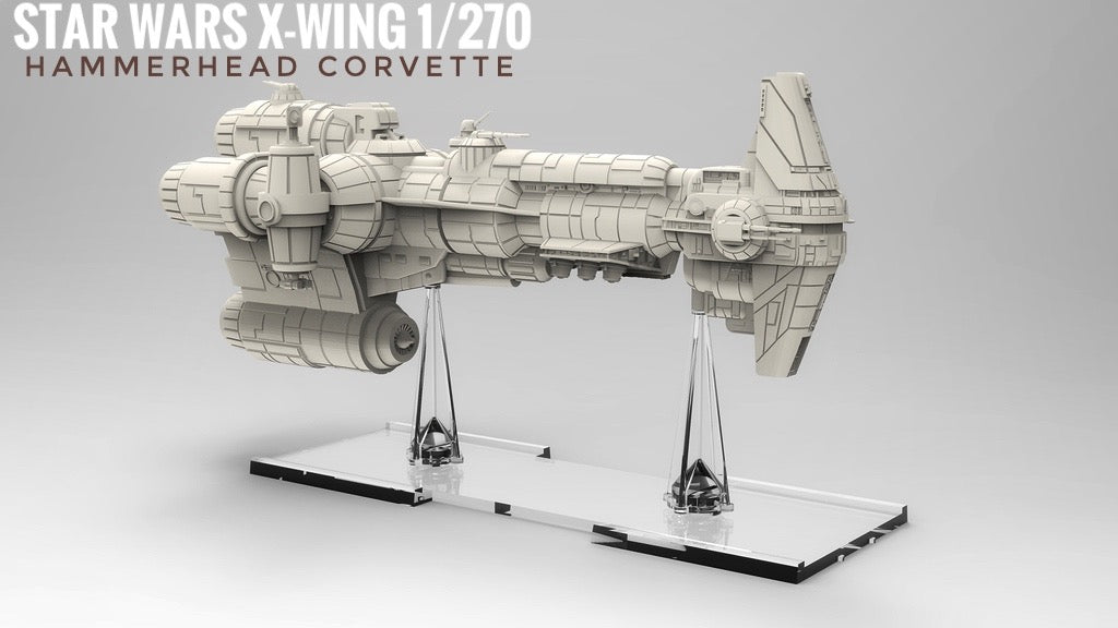 Star Wars X-wing 1/270 Hammerhead Corvette Raw or PAINTED Resin 14k 3D