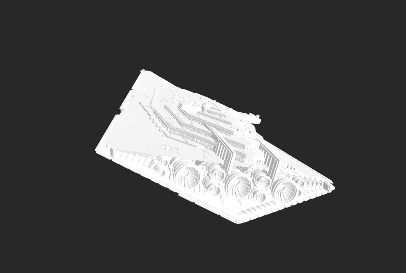 Star Wars Armada Resurgent Stsr Destroyer Raw/Unpainted -or- Hand Painted Model 3D 14k Resin