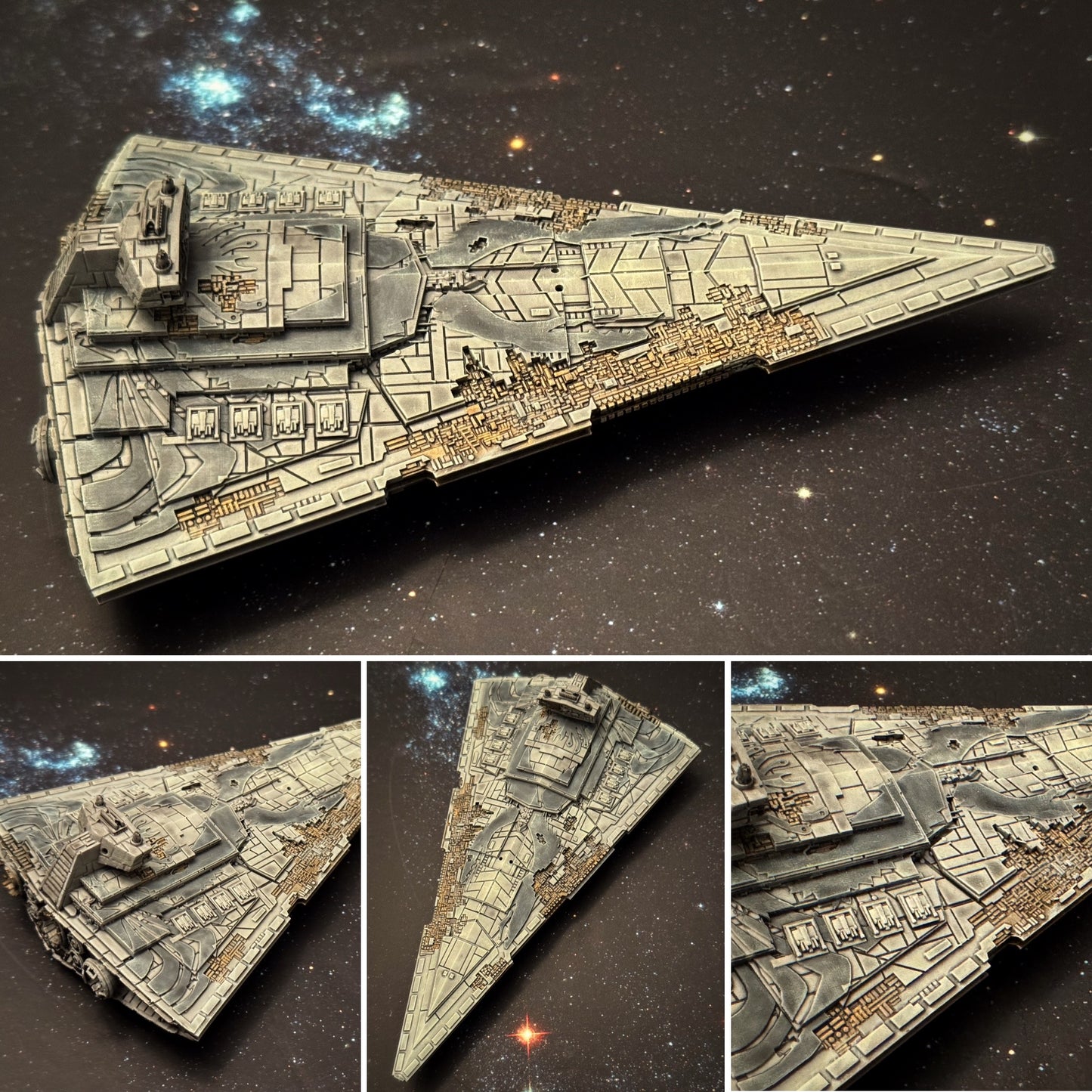 Star Wars Armada Thrawn Chimaera Imperial Star Destroyer ISD-1 Raw Unpainted - or - PAINTED 14k 3D