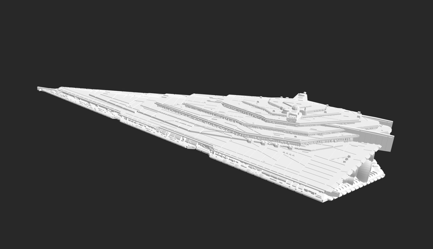 Star Wars Armada Resurgent Stsr Destroyer Raw/Unpainted -or- Hand Painted Model 3D 14k Resin