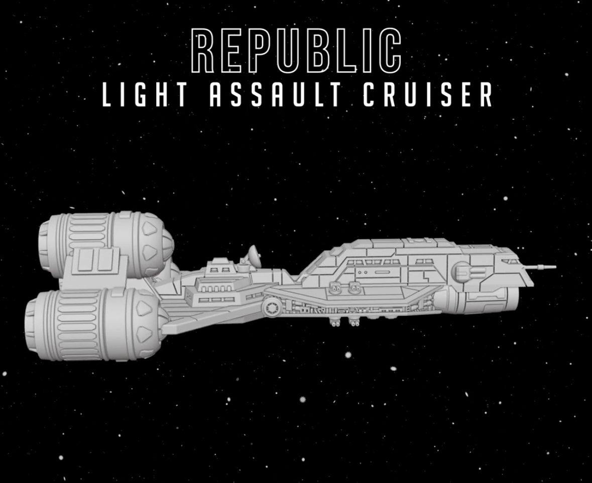 Star Wars Armada Republic Light Assault Cruiser Raw/Unpainted -or- Hand Painted Model 3D 14k Resin