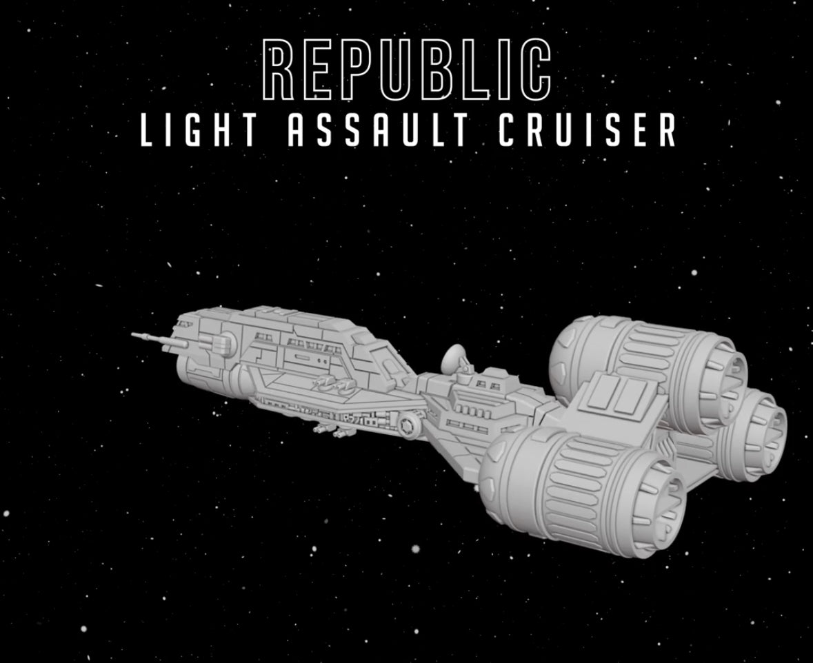 Star Wars Armada Republic Light Assault Cruiser Raw/Unpainted -or- Hand Painted Model 3D 14k Resin