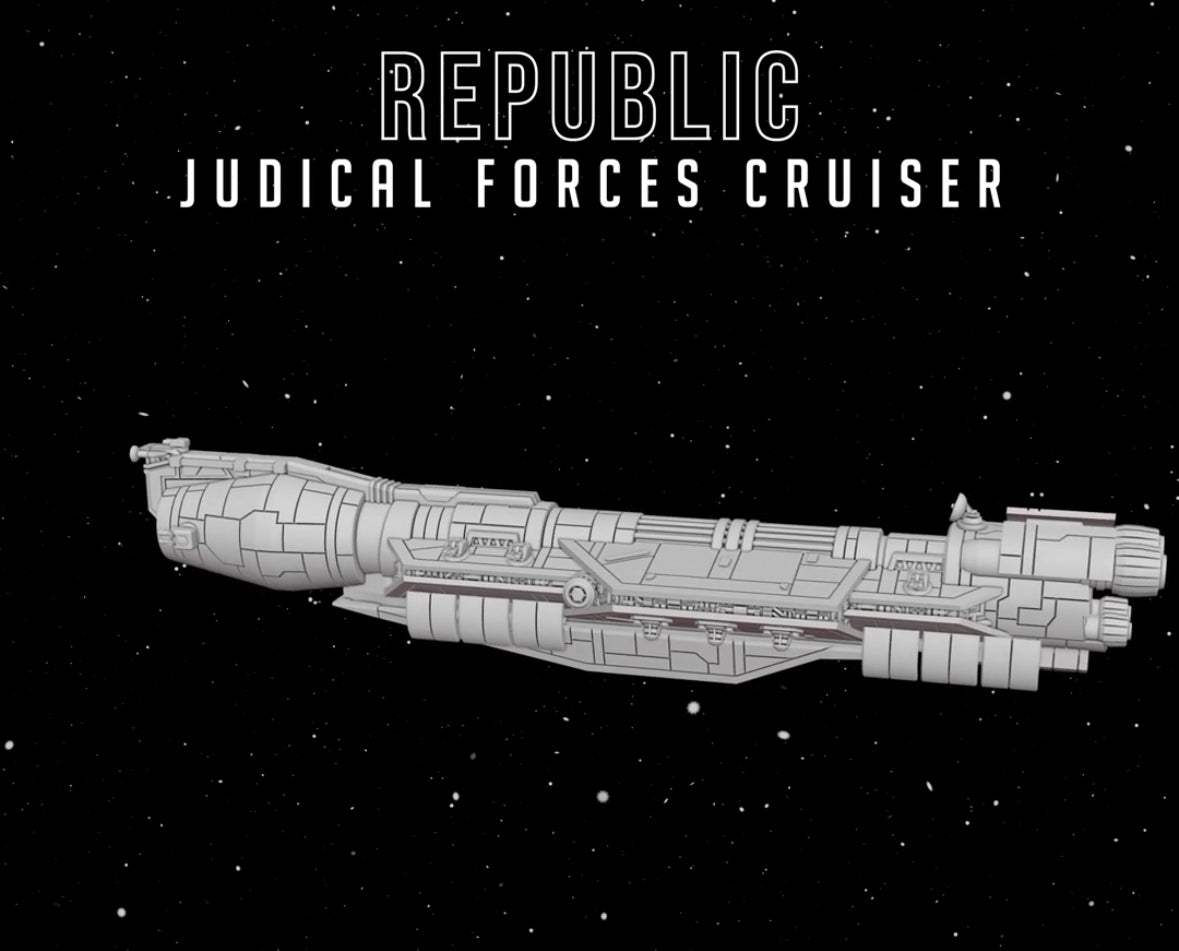 Star Wars Armada GAR Republic Judicial Forces Cruiser Raw/Unpainted -or- Hand Painted Model 3D 14k Resin