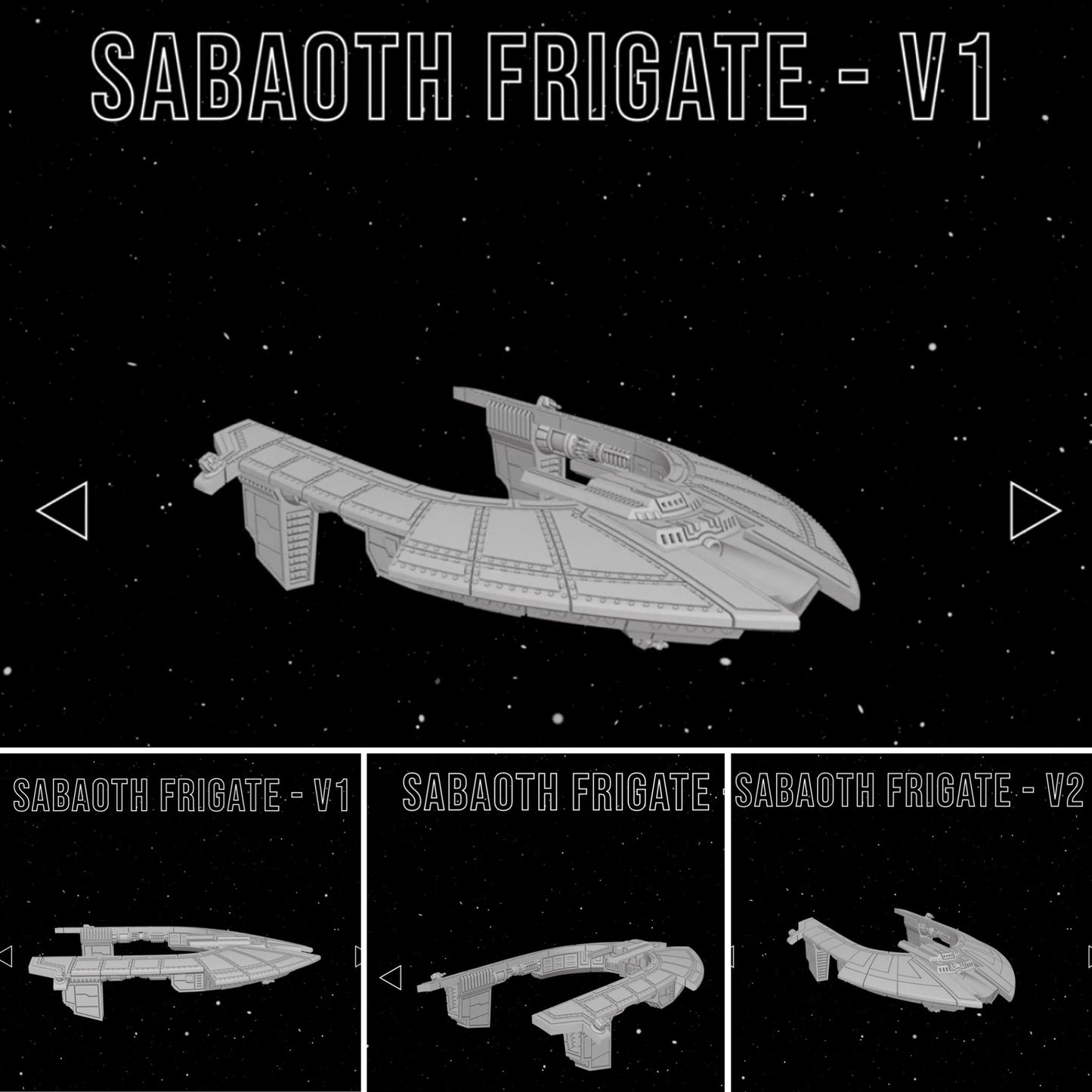 Star Wars Armada Clone Wars CIS Sabaoth Frigate • 3D Print Raw or Painted • Scale Ship Battles