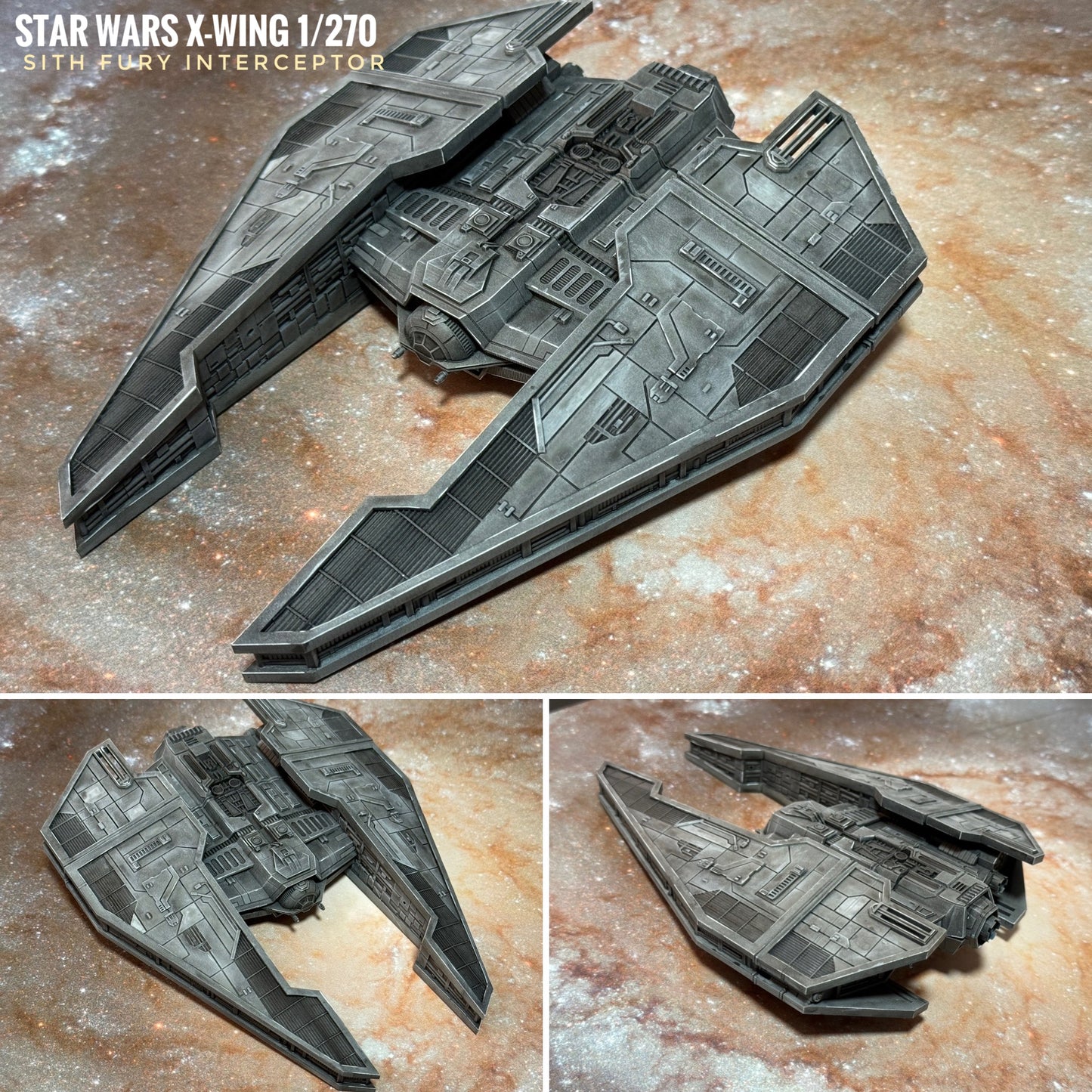 Star Wars X-Wing Sith Fury Infiltrator 8” Raw UNPainted 14k 3D