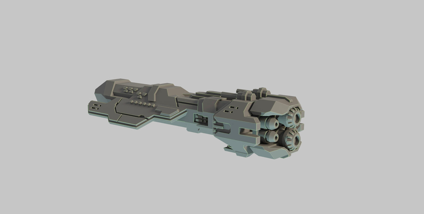 HALO Fleet Battles (Star Wars Armada scale) UNSC Amphion-Class Light Cruiser Hand-Painted or Raw 14k 3D Resin Print