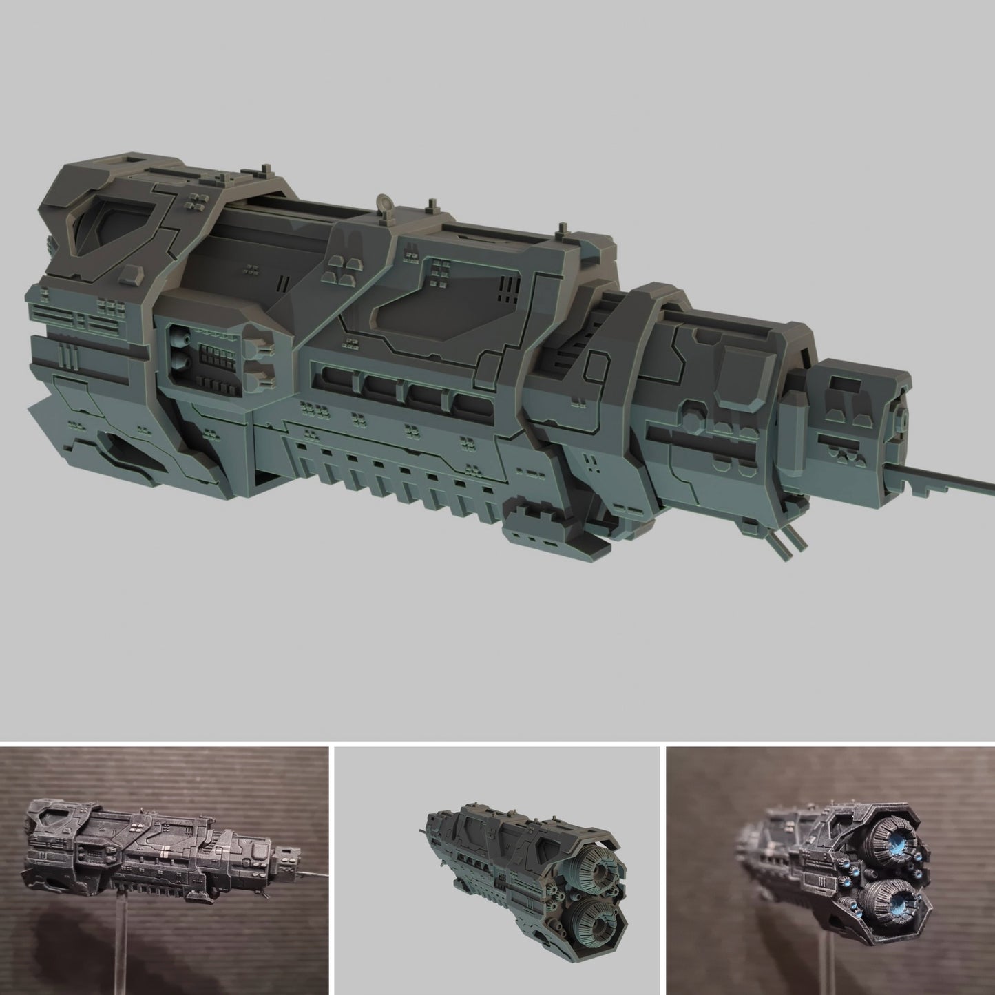 HALO Fleet Battles (Star Wars Armada scale) UNSC Autumn-Class Heavy Cruiser Hand-Painted or Raw 14k 3D Resin Print