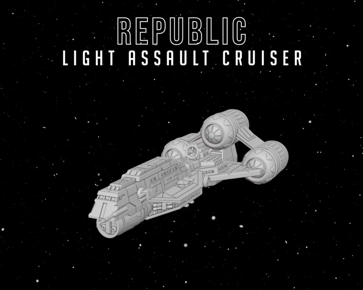 Star Wars Armada Republic Light Assault Cruiser Raw/Unpainted -or- Hand Painted Model 3D 14k Resin