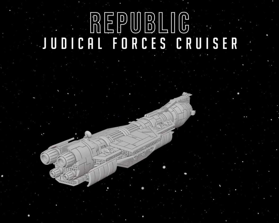 Star Wars Armada GAR Republic Judicial Forces Cruiser Raw/Unpainted -or- Hand Painted Model 3D 14k Resin