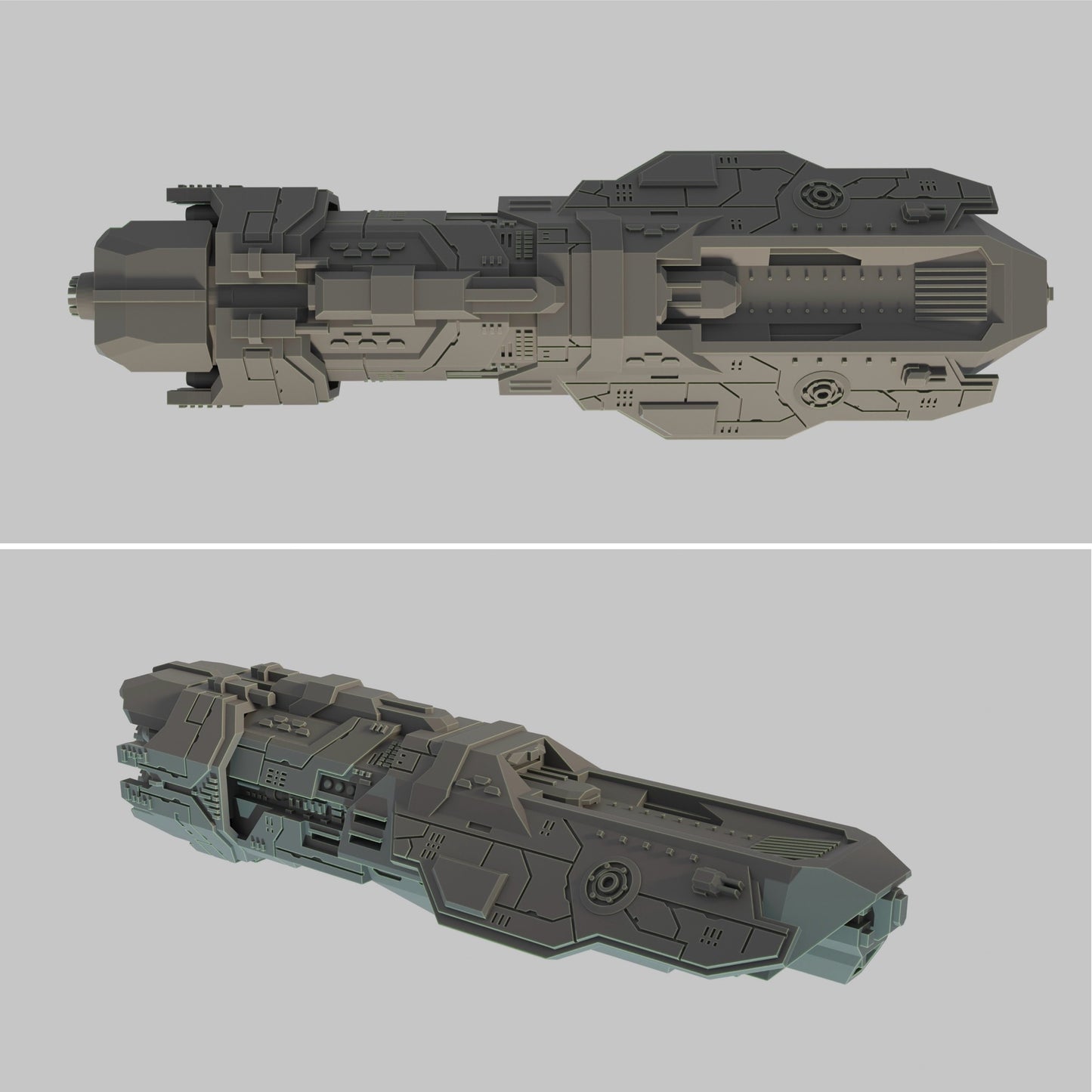 HALO Fleet Battles (Star Wars Armada scale) UNSC Neptune-Class Light Cruiser Hand-Painted or Raw 14k 3D Resin Print