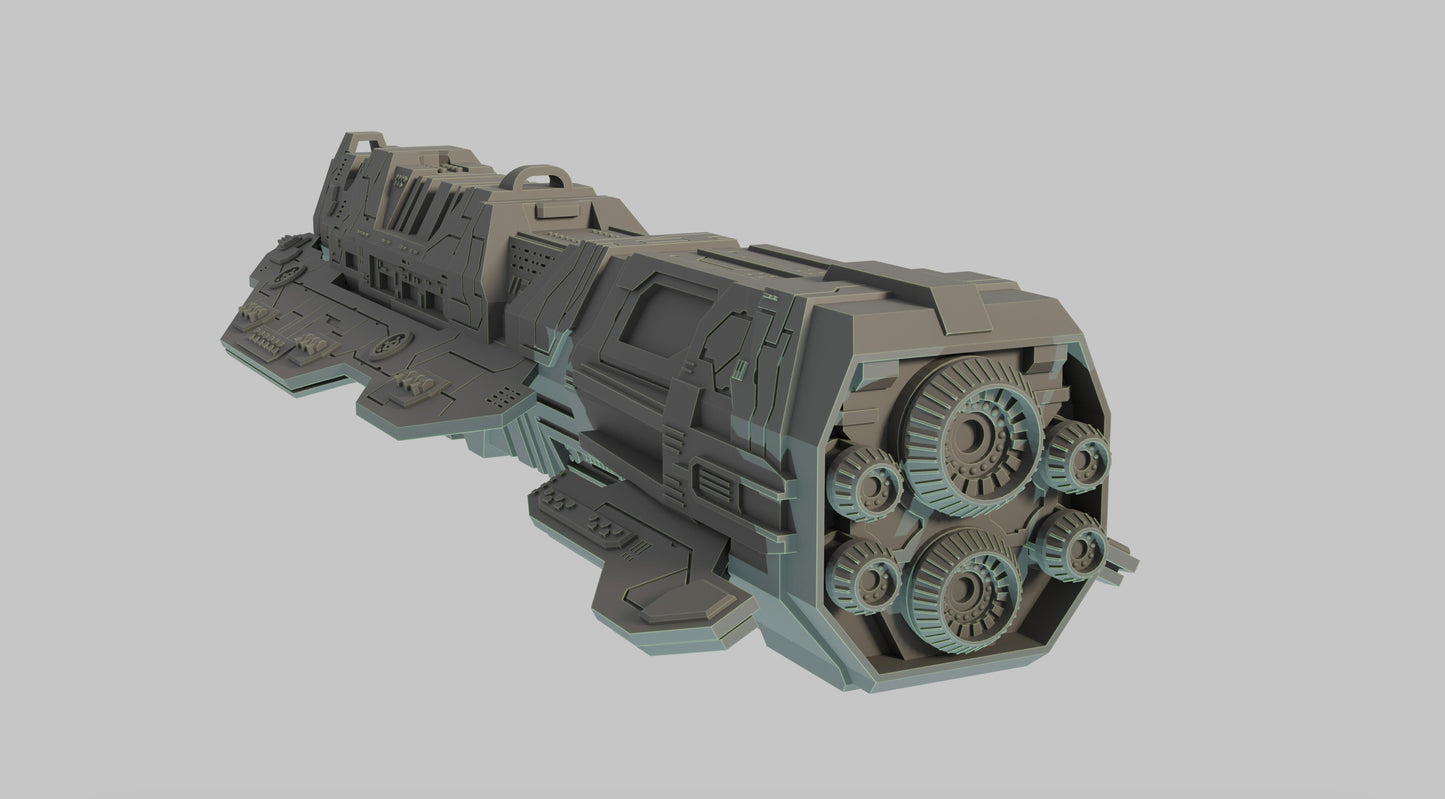 HALO Fleet Battles (Star Wars Armada scale) UNSC Colossus-Class SuperCarrier Hand-Painted or Raw 14k 3D Resin Print