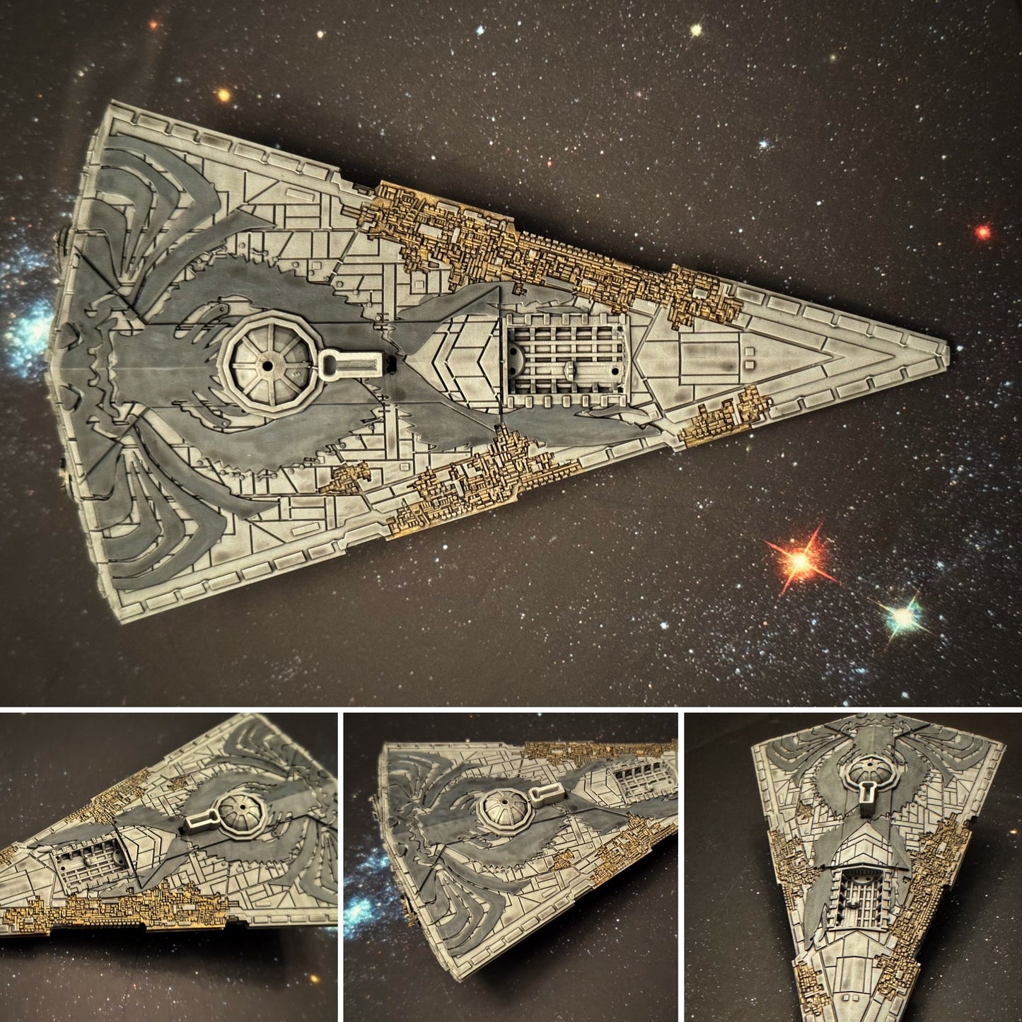 Star Wars Armada Thrawn Chimaera Imperial Star Destroyer ISD-1 Raw Unpainted - or - PAINTED 14k 3D