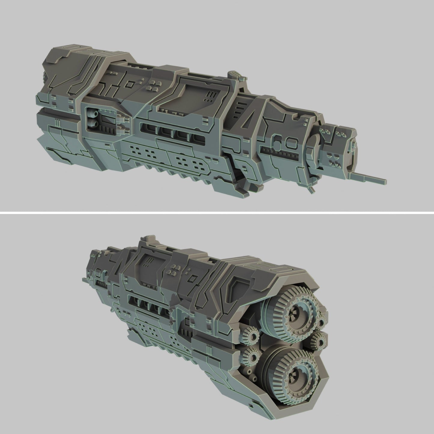 HALO Fleet Battles (Star Wars Armada scale) UNSC Halcyon-Class Light Carrier Hand-Painted or Raw 14k 3D Resin Print