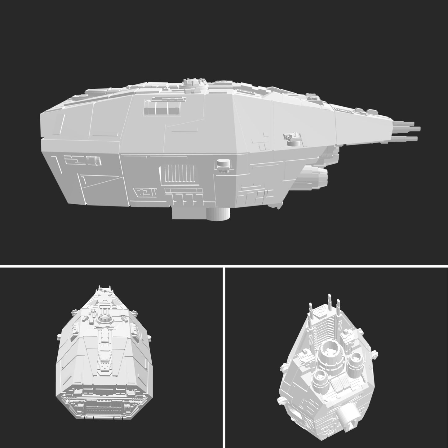 Star Wars Armada Imperial Ton Falk Carrier Raw/Unpainted -or- Hand Painted Model 3D 14k Resin