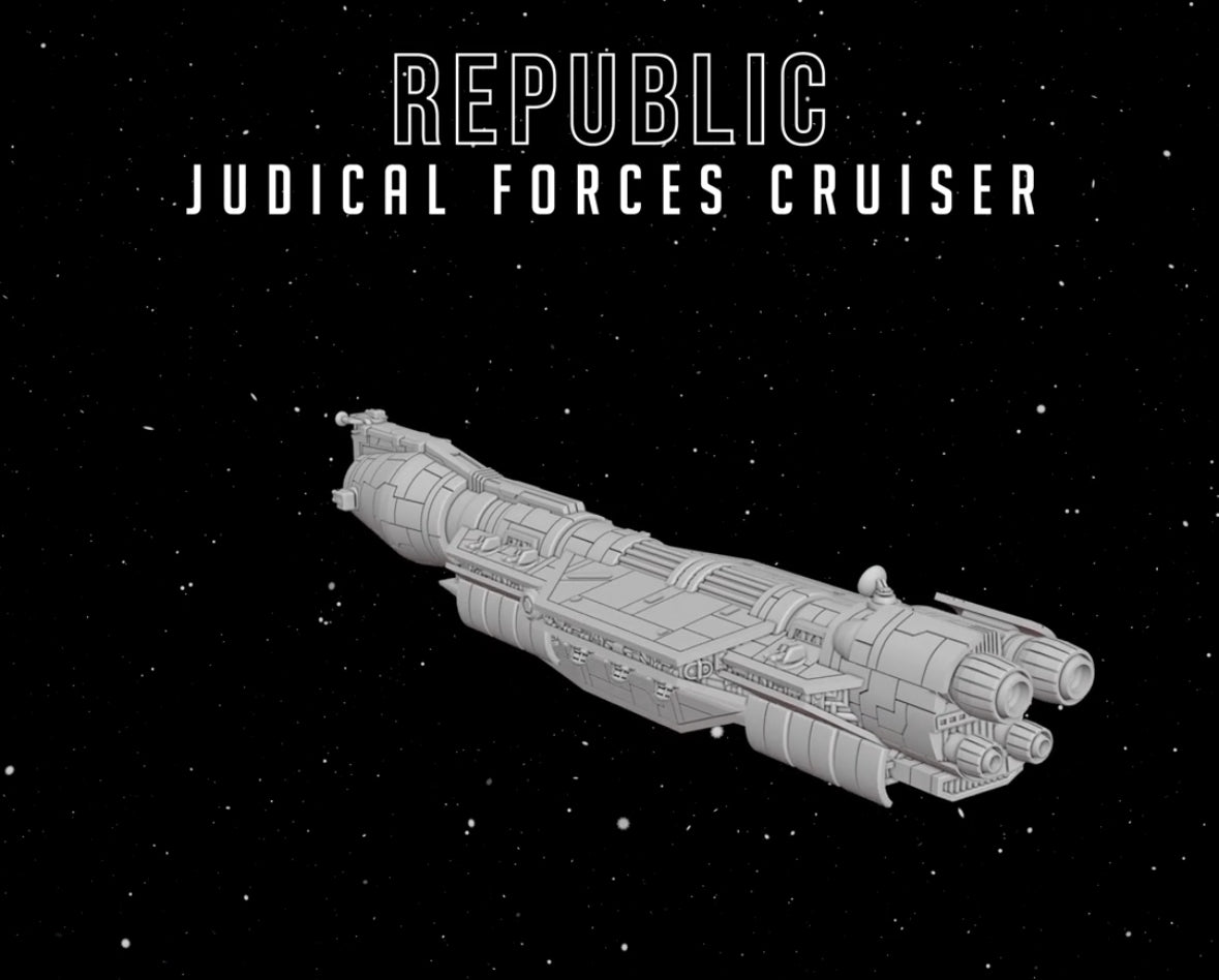 Star Wars Armada GAR Republic Judicial Forces Cruiser Raw/Unpainted -or- Hand Painted Model 3D 14k Resin
