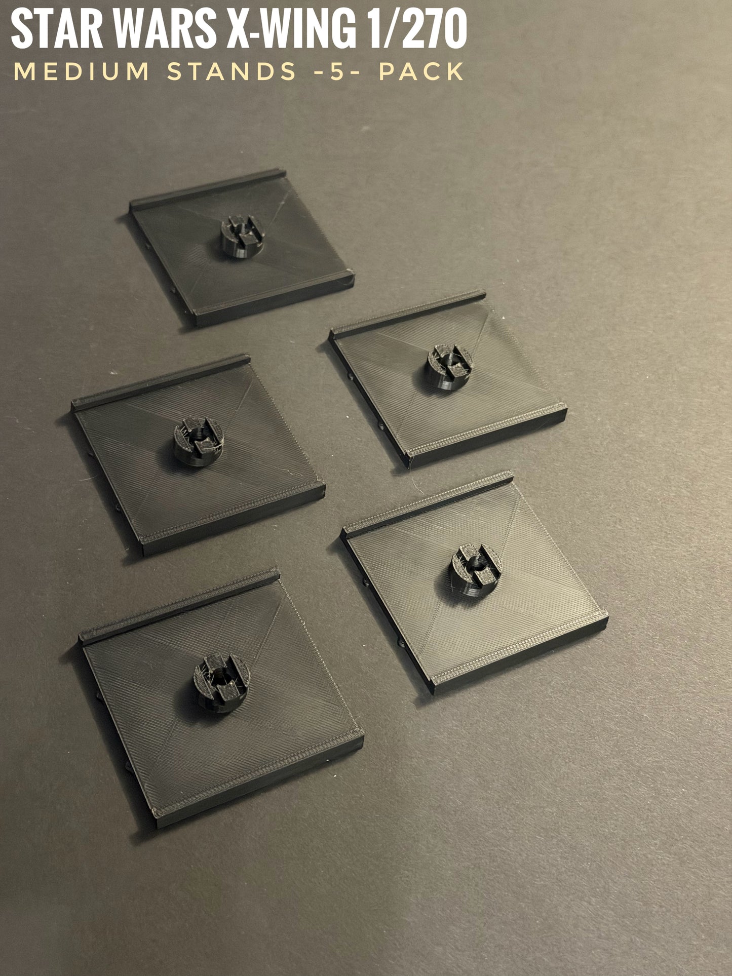 Star Wars X-Wing 1/270 MEDIUM ship Bases with Pegs (5 Pack) Hi-res 3D Print