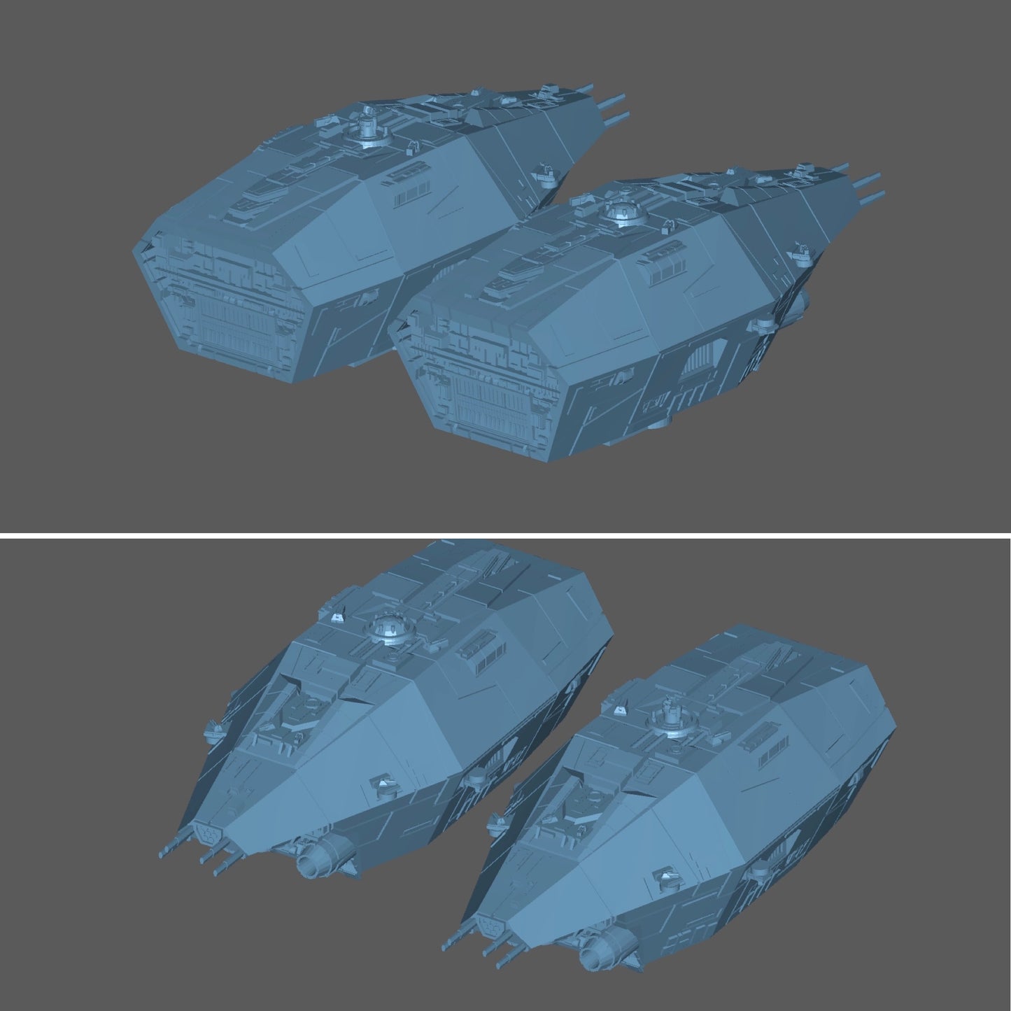 Star Wars Armada Imperial Ton Falk Carrier Raw/Unpainted -or- Hand Painted Model 3D 14k Resin