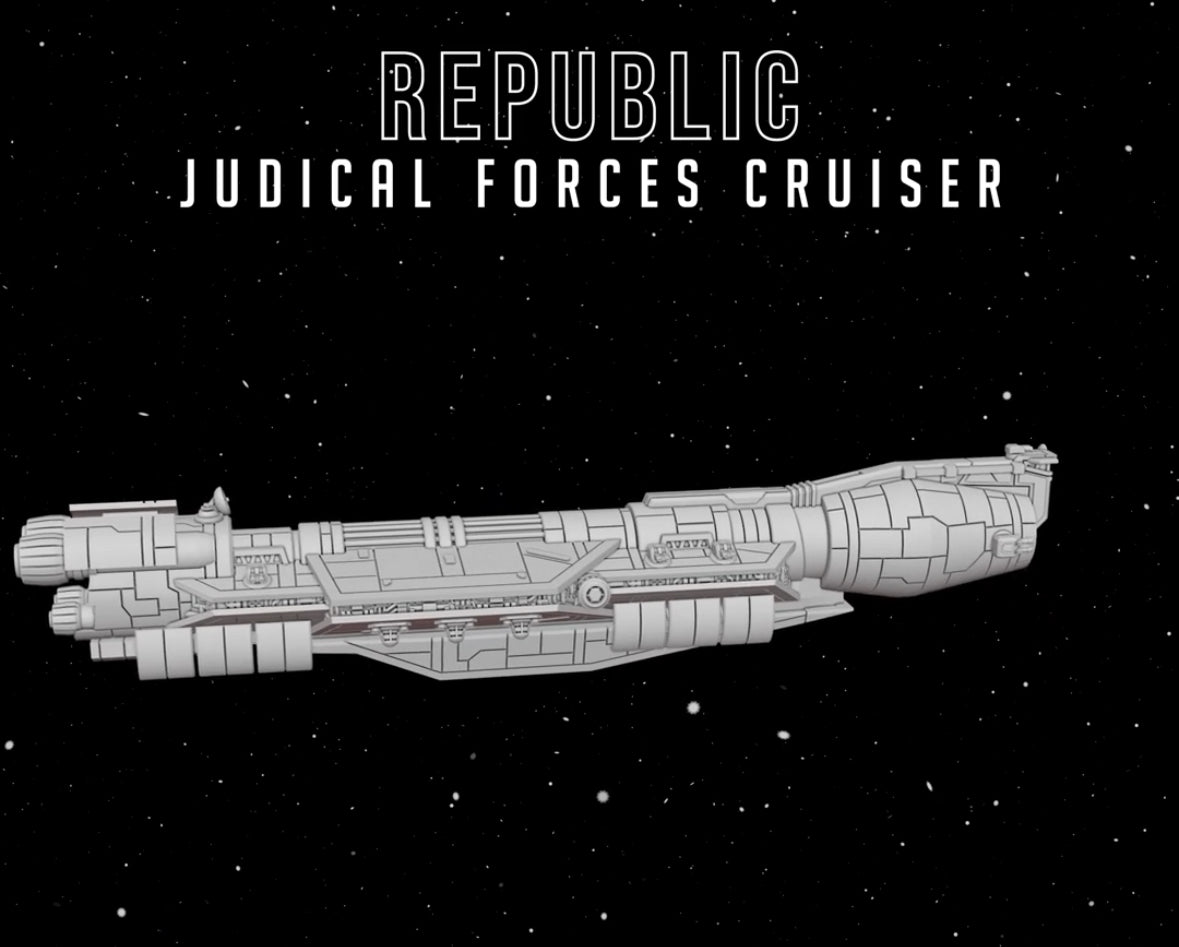 Star Wars Armada GAR Republic Judicial Forces Cruiser Raw/Unpainted -or- Hand Painted Model 3D 14k Resin