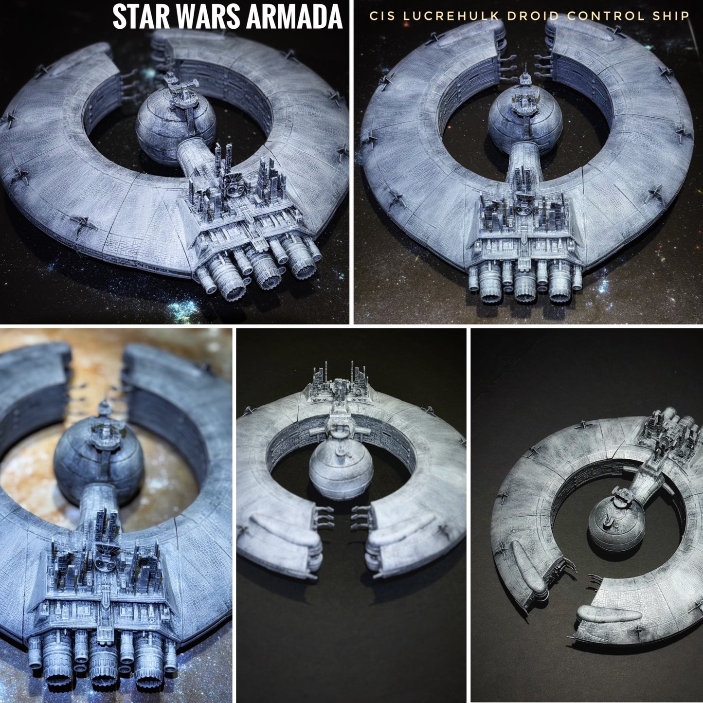 Star Wars Armada 12” RAW UNPAINTED Lucrehulk 3D Resin Print Scale Battles X-wing