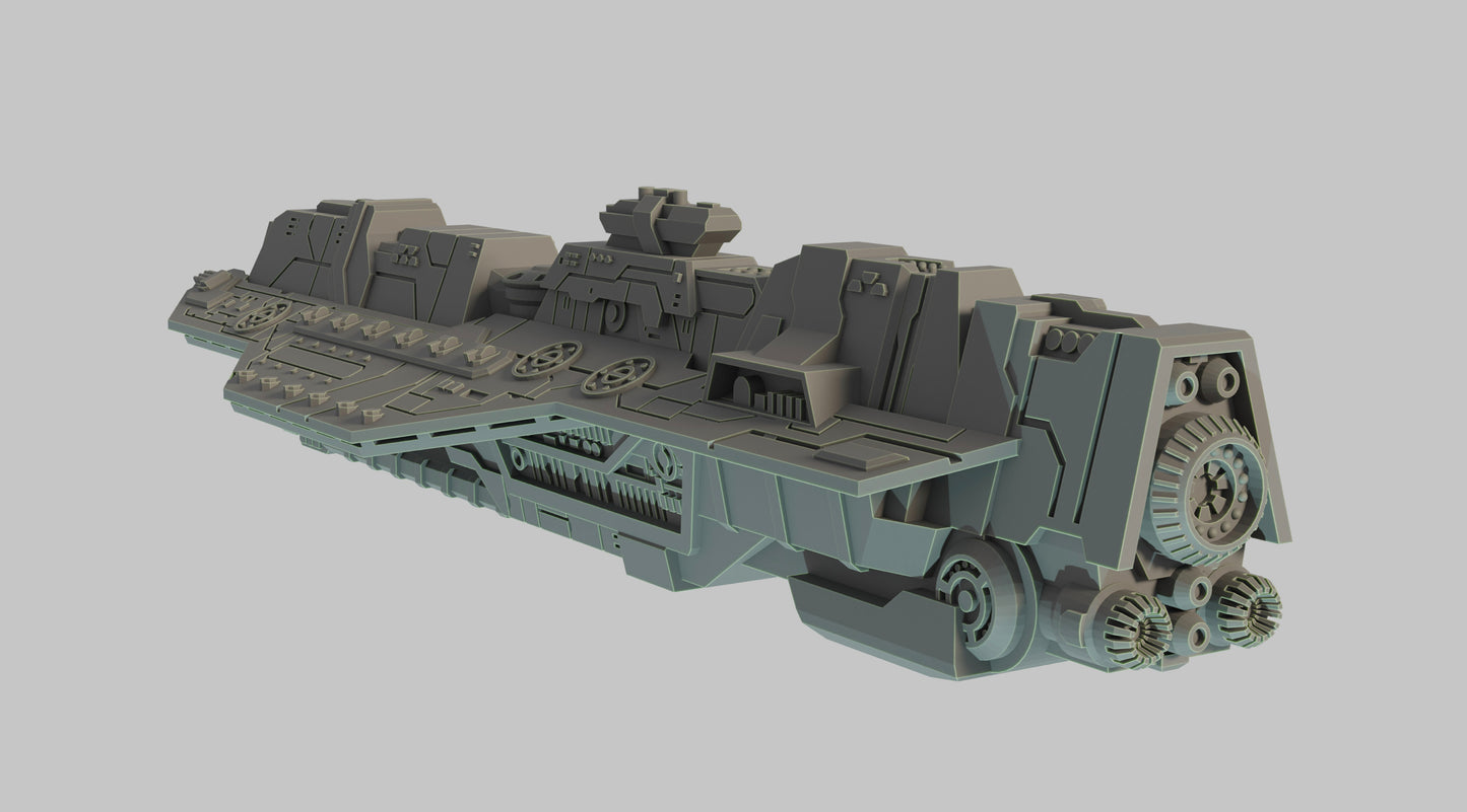 HALO Fleet Battles (Star Wars Armada scale) UNSC Epoch-Class Carrier Hand-Painted or Raw 14k 3D Resin Print