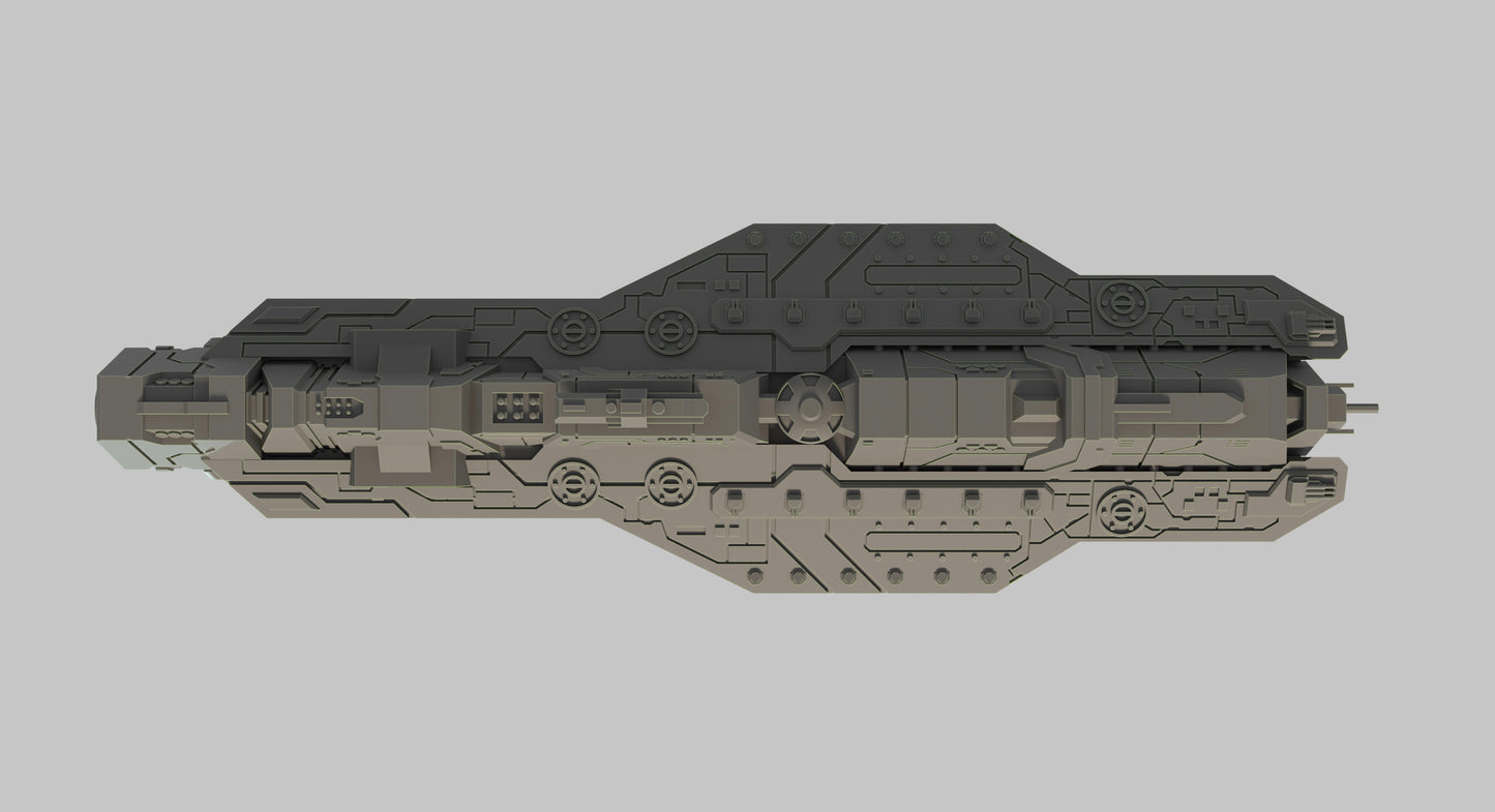 HALO Fleet Battles (Star Wars Armada scale) UNSC Epoch-Class Carrier Hand-Painted or Raw 14k 3D Resin Print