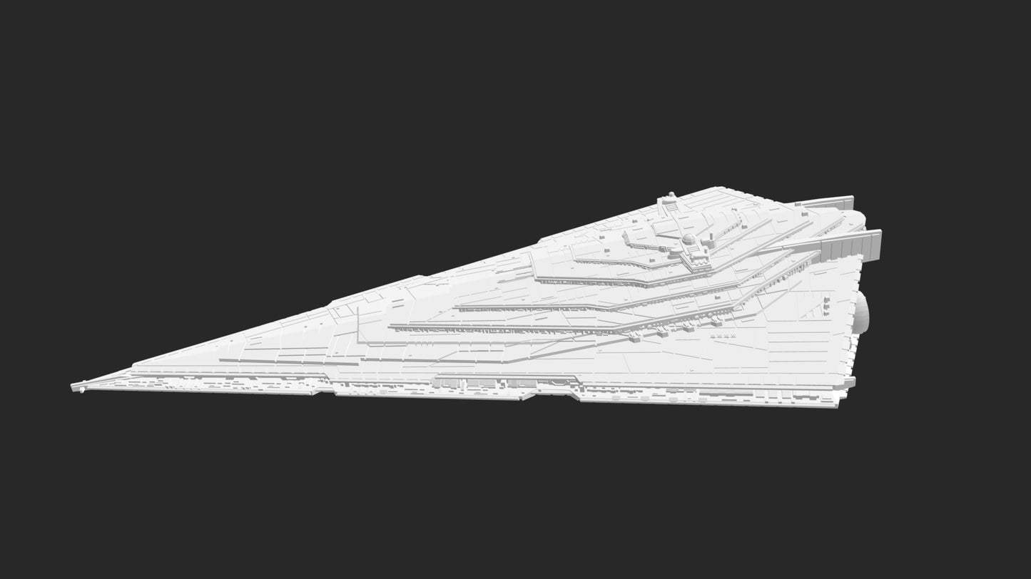 Star Wars Armada Resurgent Stsr Destroyer Raw/Unpainted -or- Hand Painted Model 3D 14k Resin