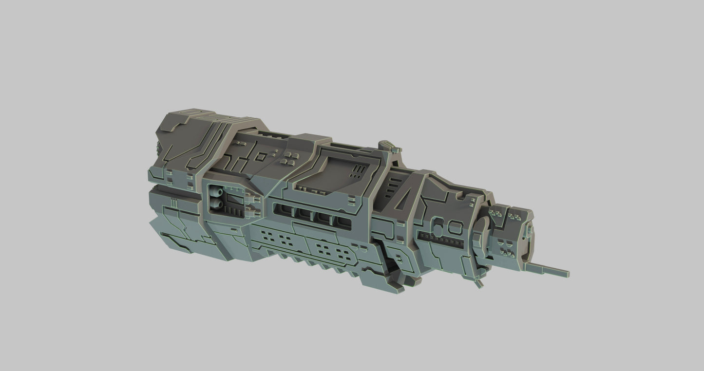 HALO Fleet Battles (Star Wars Armada scale) UNSC Halcyon-Class Light Carrier Hand-Painted or Raw 14k 3D Resin Print
