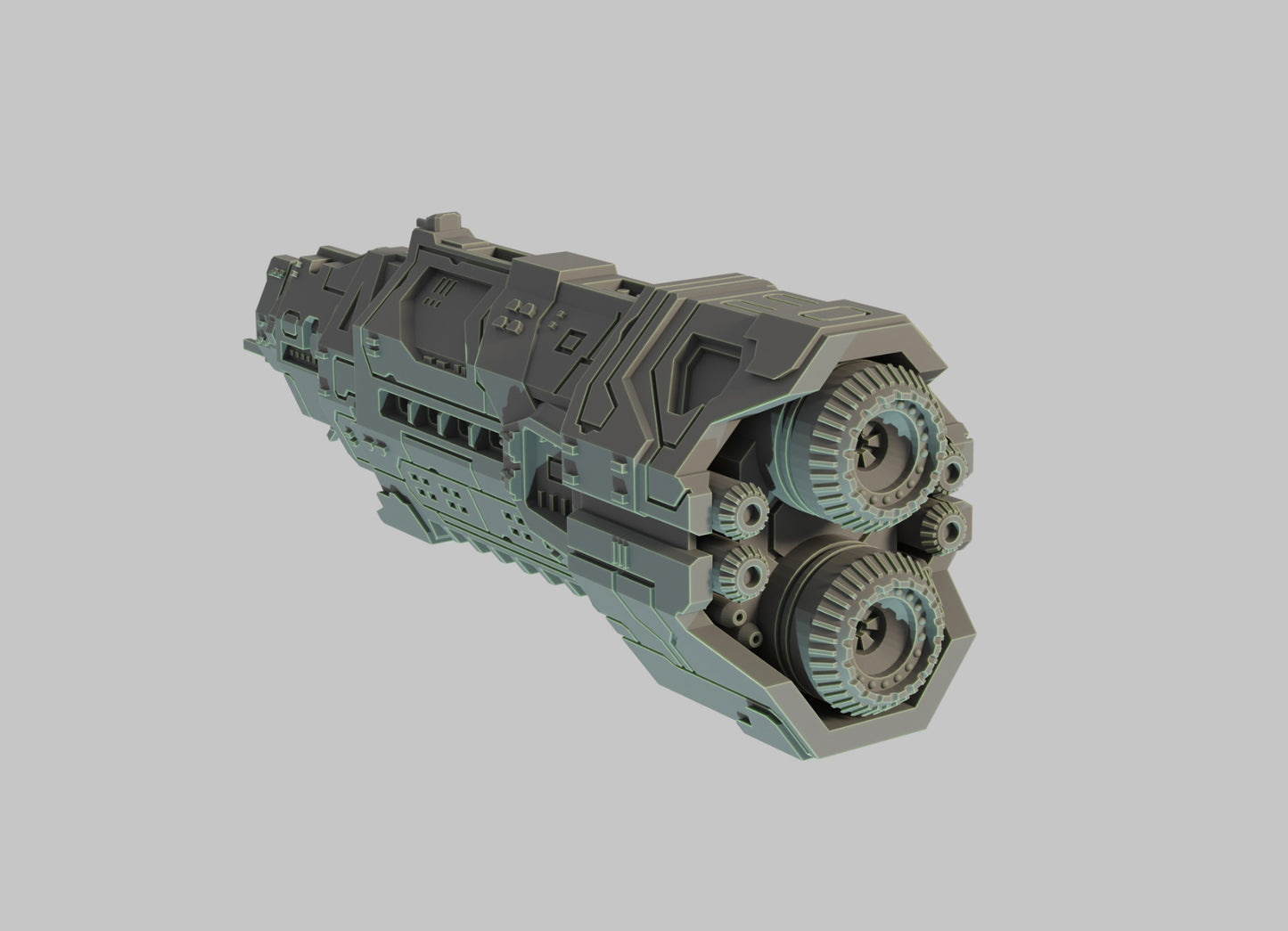 HALO Fleet Battles (Star Wars Armada scale) UNSC Halcyon-Class Light Carrier Hand-Painted or Raw 14k 3D Resin Print