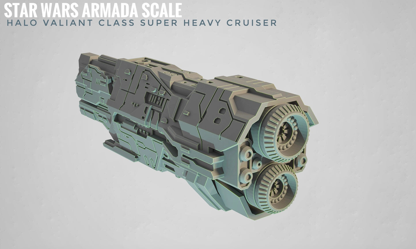 HALO Fleet Battles (Star Wars Armada scale) UNSC Valiant-Class Super Heavy Cruiser Hand-Painted or Raw 14k 3D Resin Print