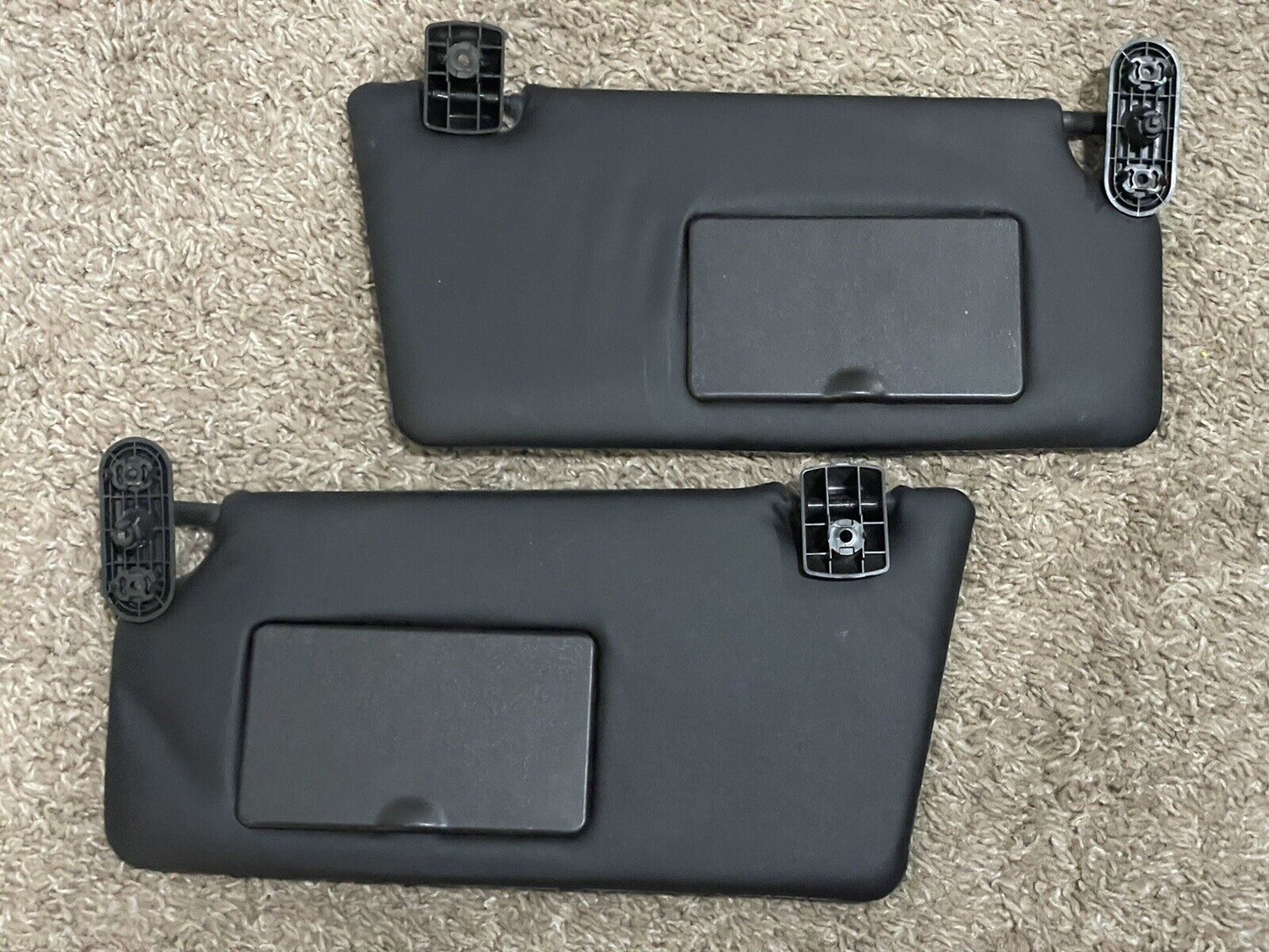 2000-2019 Ford Focus, 2005+ Mustang BLACK OEM Sun Visor Set (2) With Mirrors