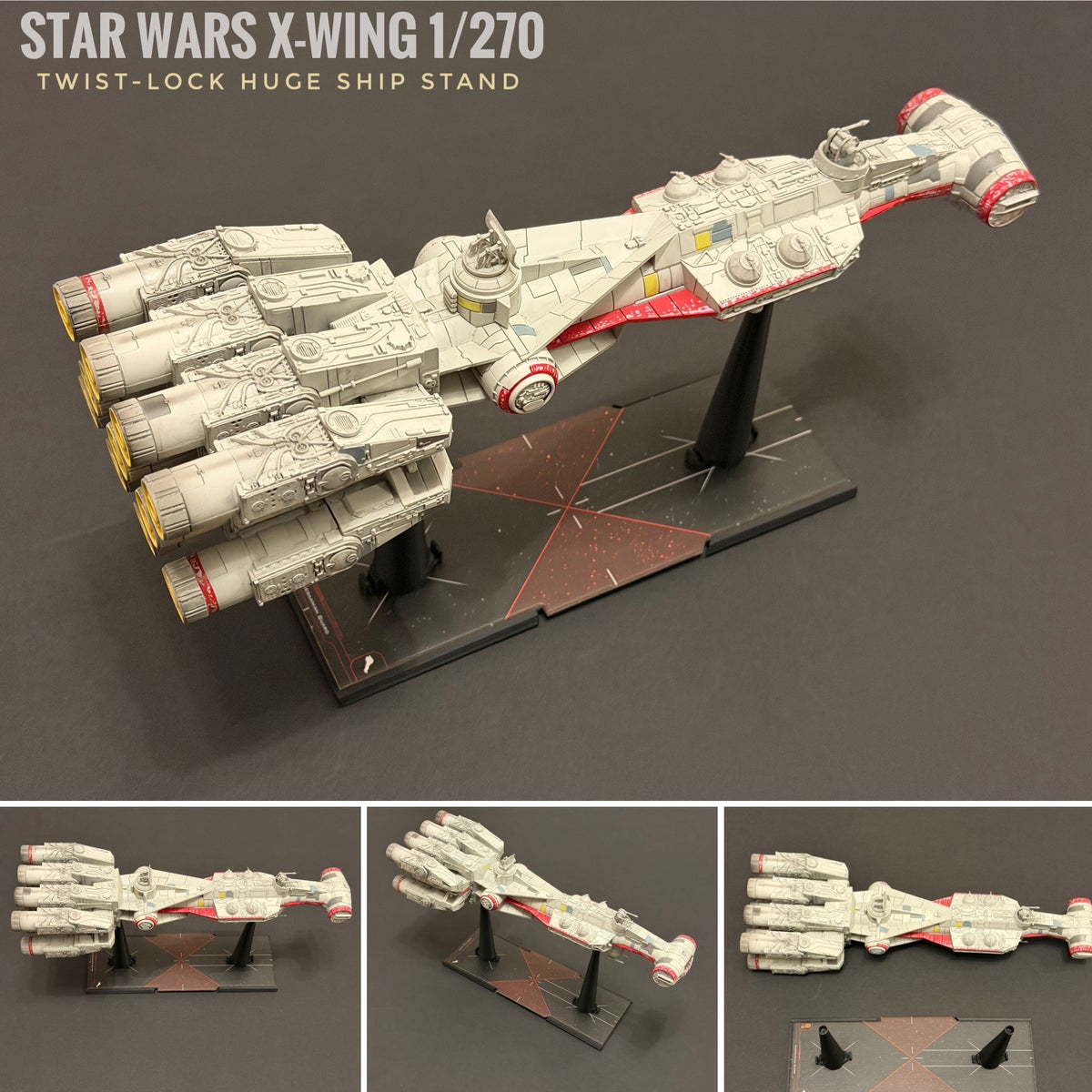 Star Wars X-Wing 1/270 HUGE EPIC ship Bases with Pegs Hi-res 3D Print