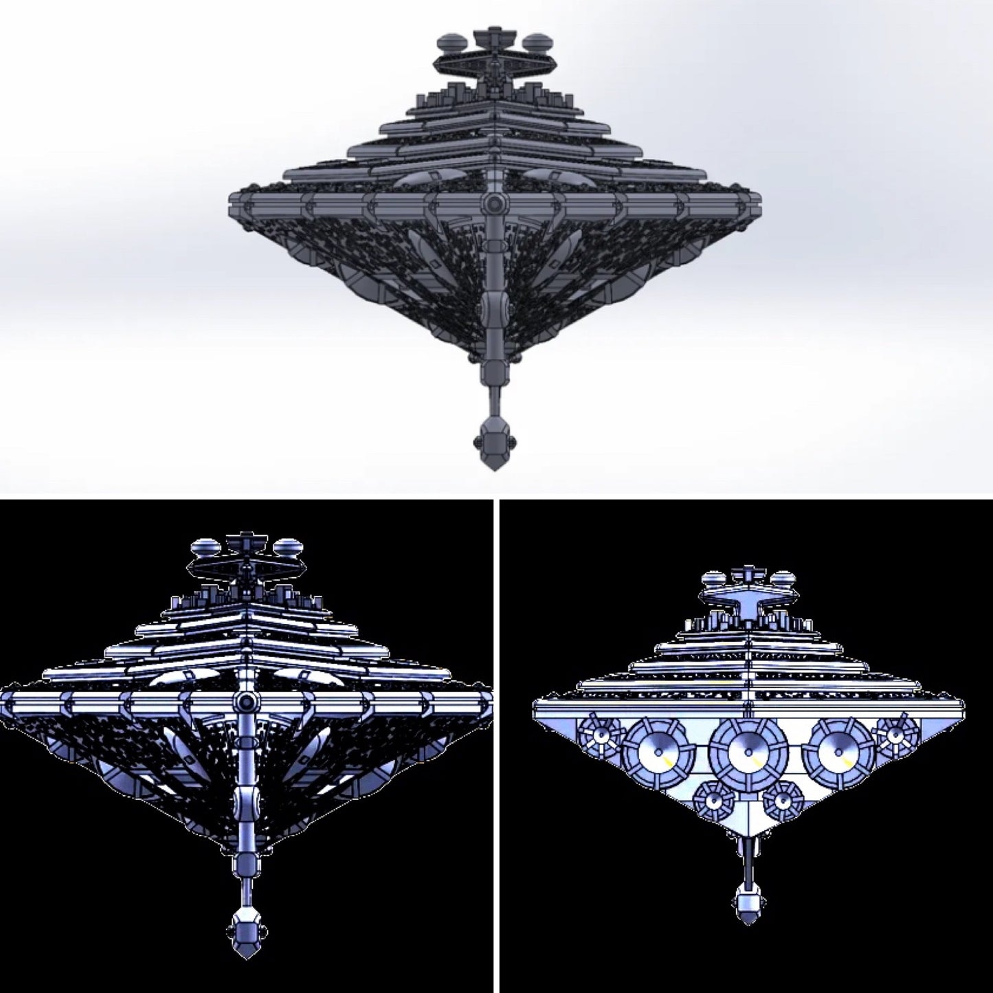 Star Wars Armada Dark Empire ECLIPSE Super Star Destroyer Raw OR Fully hand-painted Model 3D 12k Resin