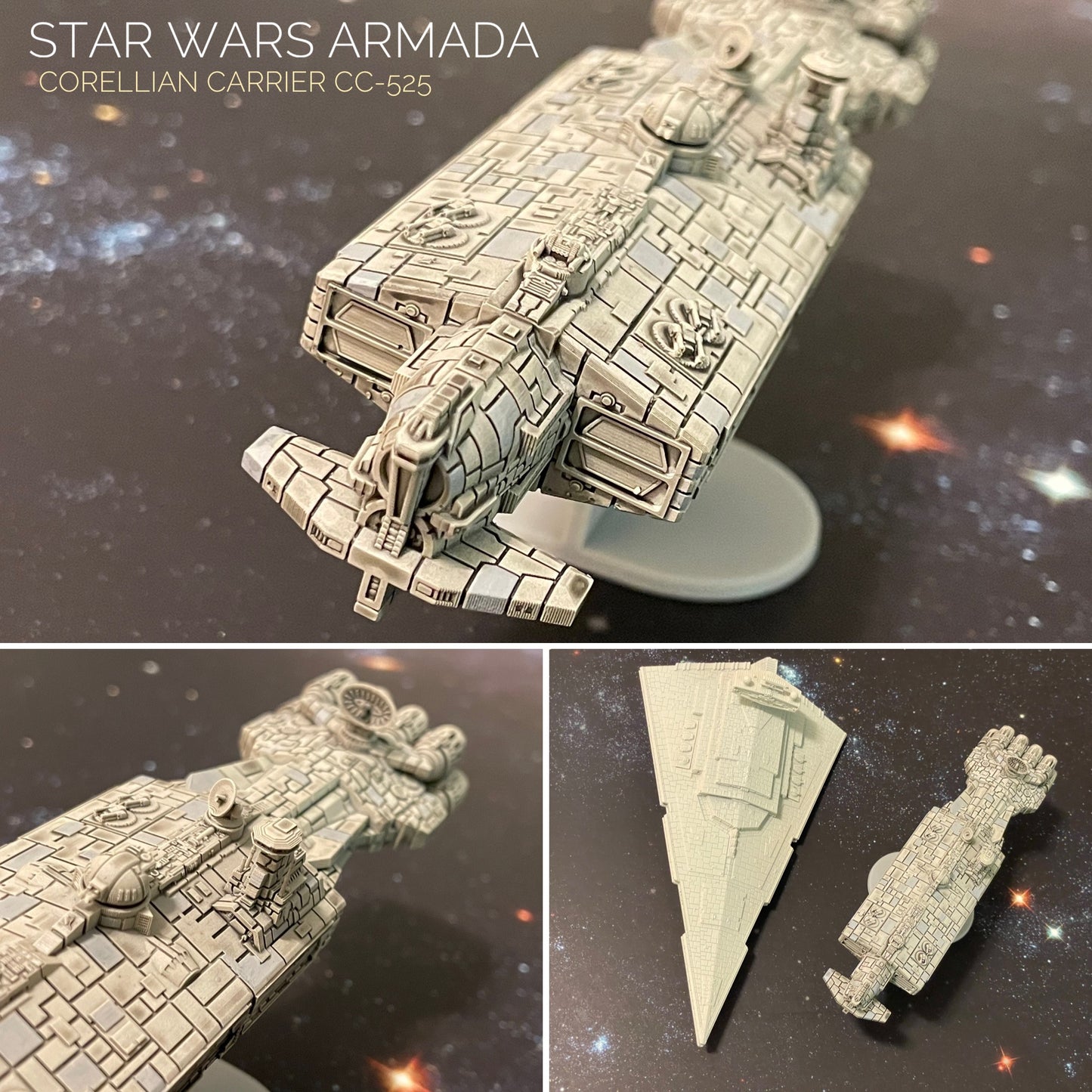 Star Wars Armada Corellian Carrier 525 16k 3D print