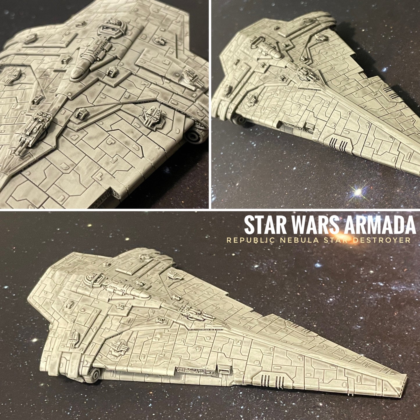 Star Wars Armada New Republic Nebula Star Destroyer 7” Raw/Unpainted -or- Hand Painted Model 3D 14k Resin