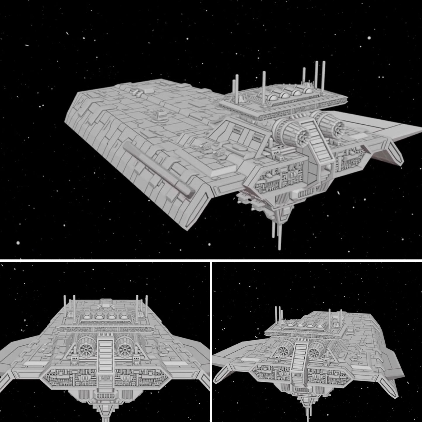 Star Wars Armada Imperial Pursuit Light Cruiser Raw/Unpainted -or- Hand Painted Model 3D 14k Resin