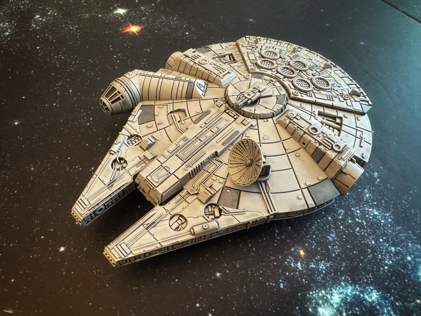 Star Wars X-Wing Millenium Falcon YT-1300 Freighter HAND PAINTED 14k 3D