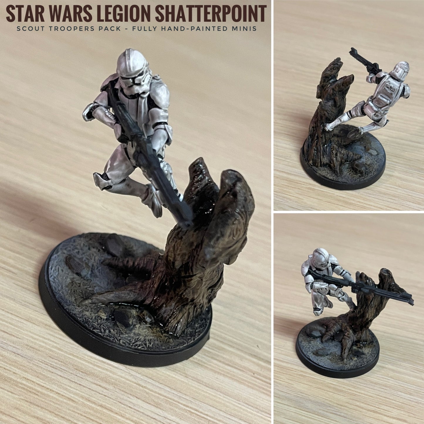 Star Wars LEGION Shatter Scale Clone Troopers (3) • Raw/Unpainted -or- Hand Painted Model 3D 14k Resin