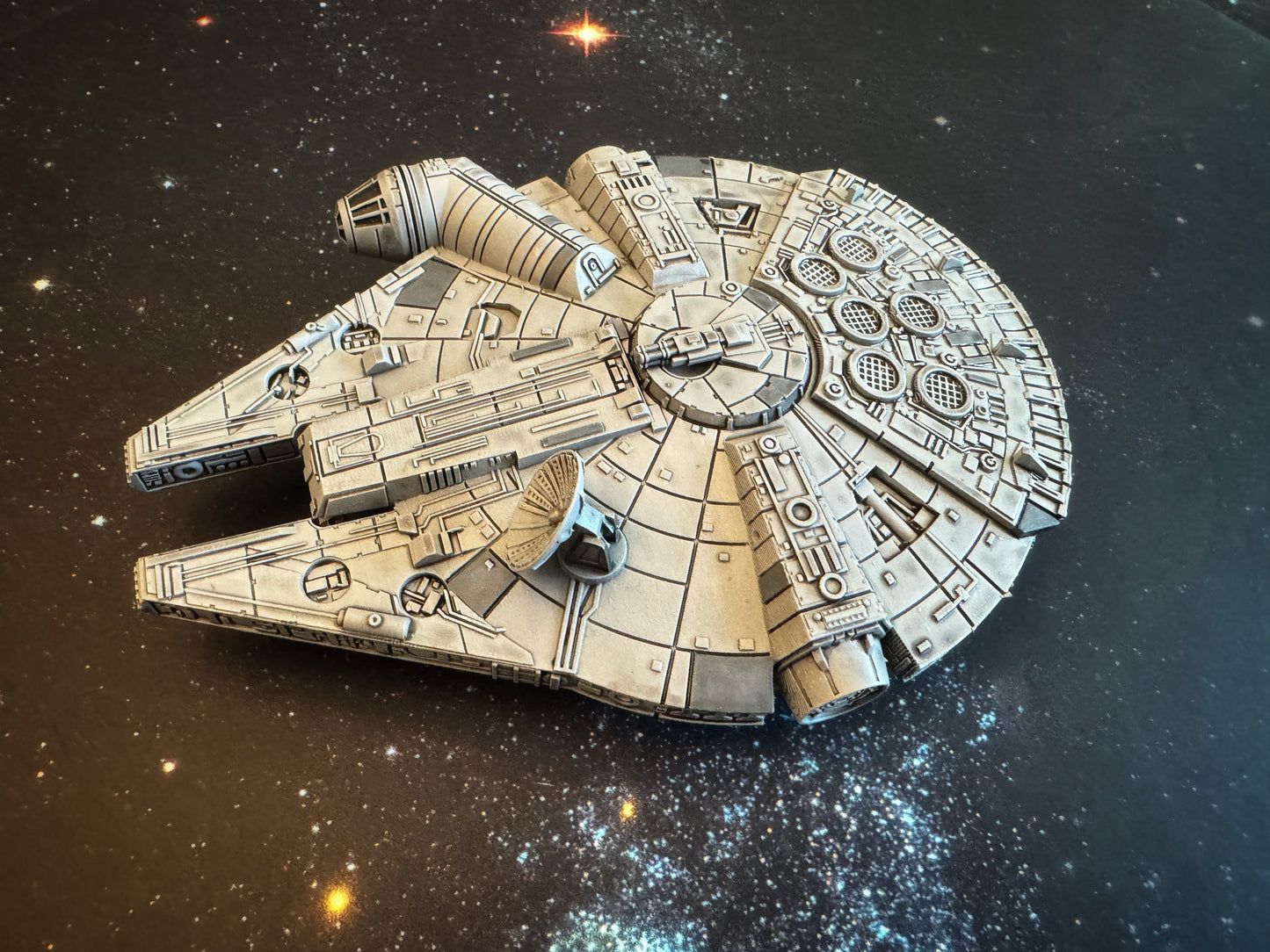Star Wars X-Wing Millenium Falcon YT-1300 Freighter HAND PAINTED 14k 3D