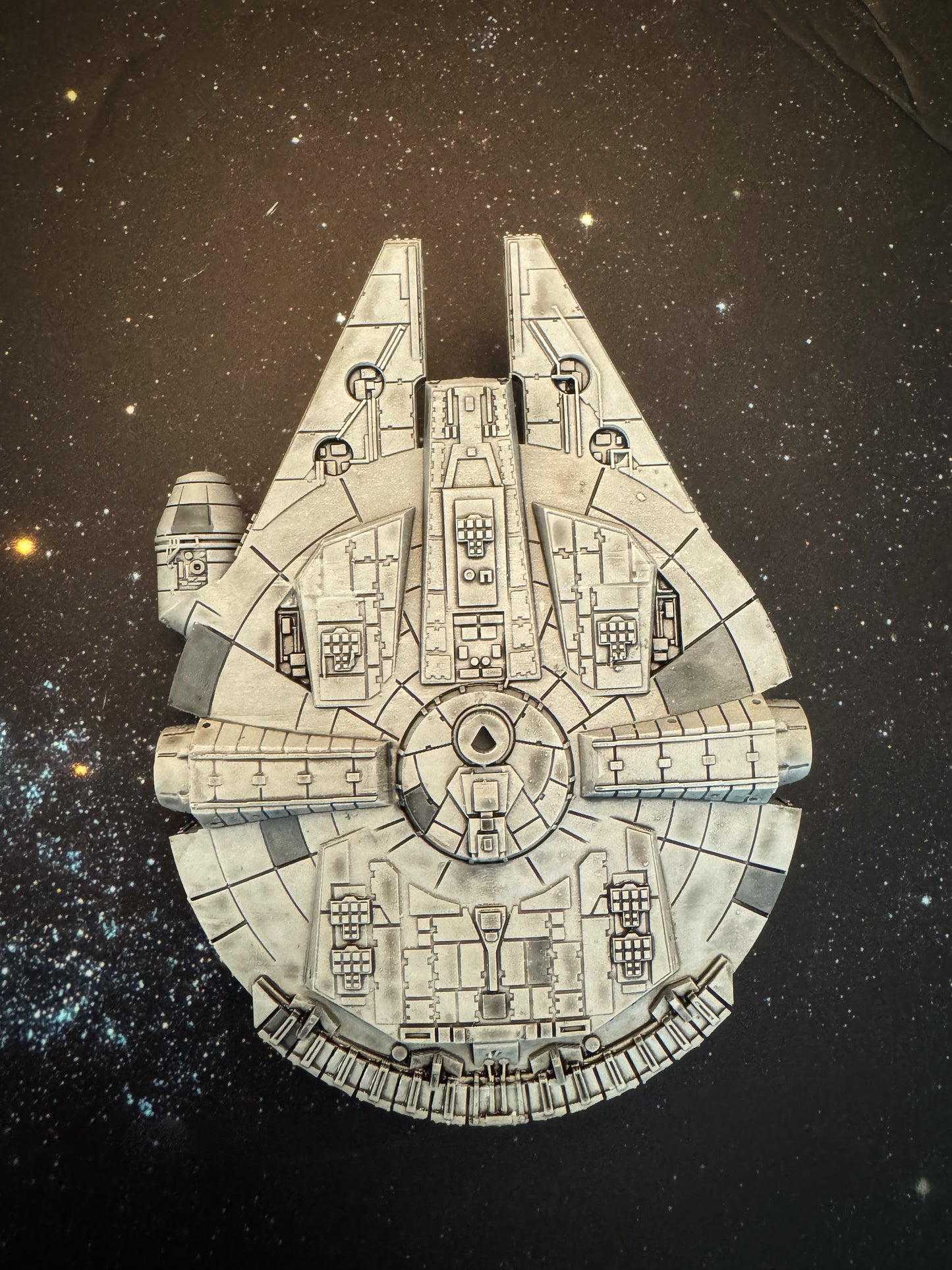 Star Wars X-Wing Millenium Falcon YT-1300 Freighter HAND PAINTED 14k 3D