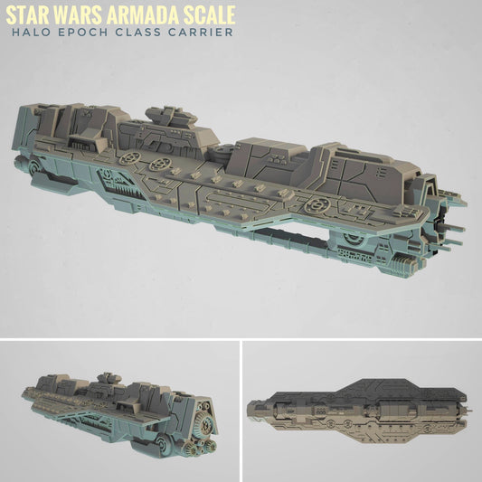 HALO Fleet Battles (Star Wars Armada scale) UNSC Epoch-Class Carrier Hand-Painted or Raw 14k 3D Resin Print