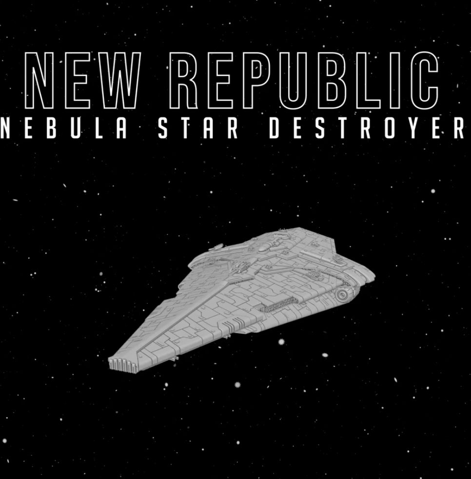 Star Wars Armada New Republic Nebula Star Destroyer 7” Raw/Unpainted -or- Hand Painted Model 3D 14k Resin