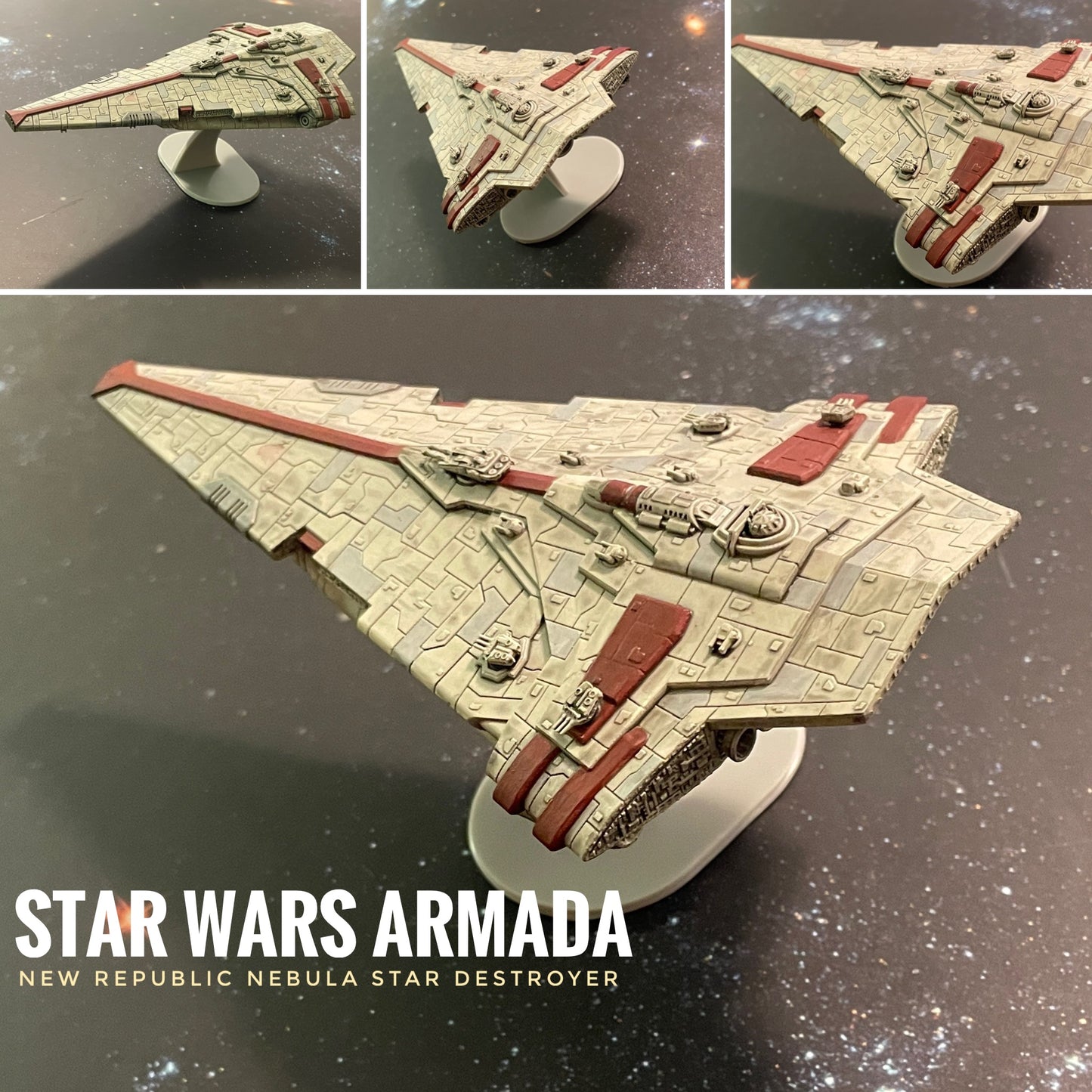 Star Wars Armada New Republic Nebula Star Destroyer 7” Raw/Unpainted -or- Hand Painted Model 3D 14k Resin